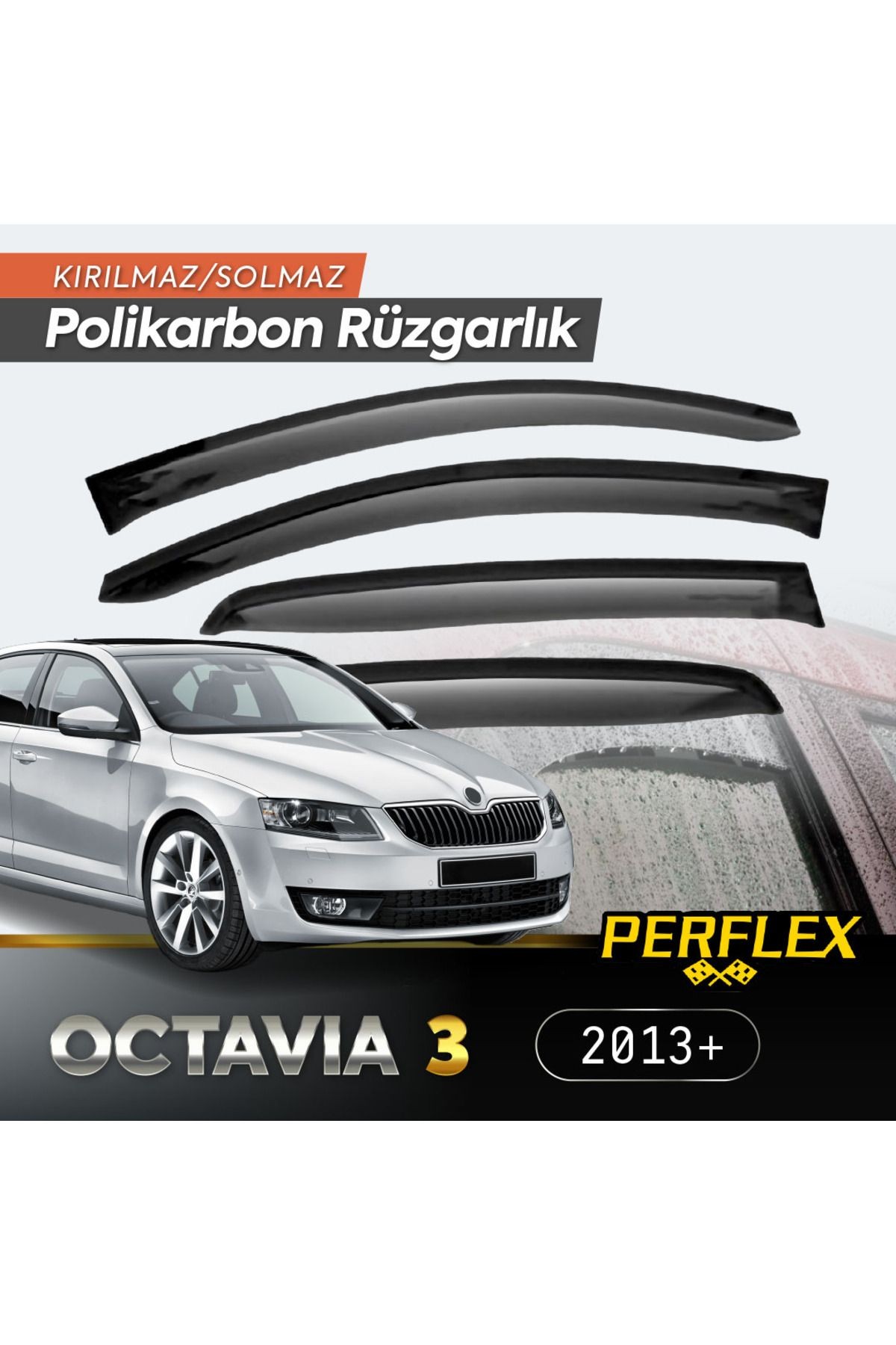 Skoda Octavia 3 2013+ Cam Rüzgarlığı V2 Düz
