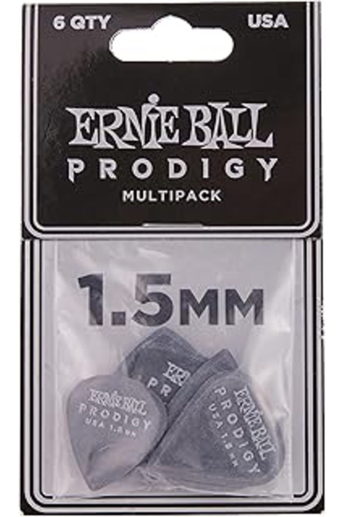 Ernie Ball 1.5Mm Prodigy Multipack Seçtikleri, 6'Lı Paket, Siyah