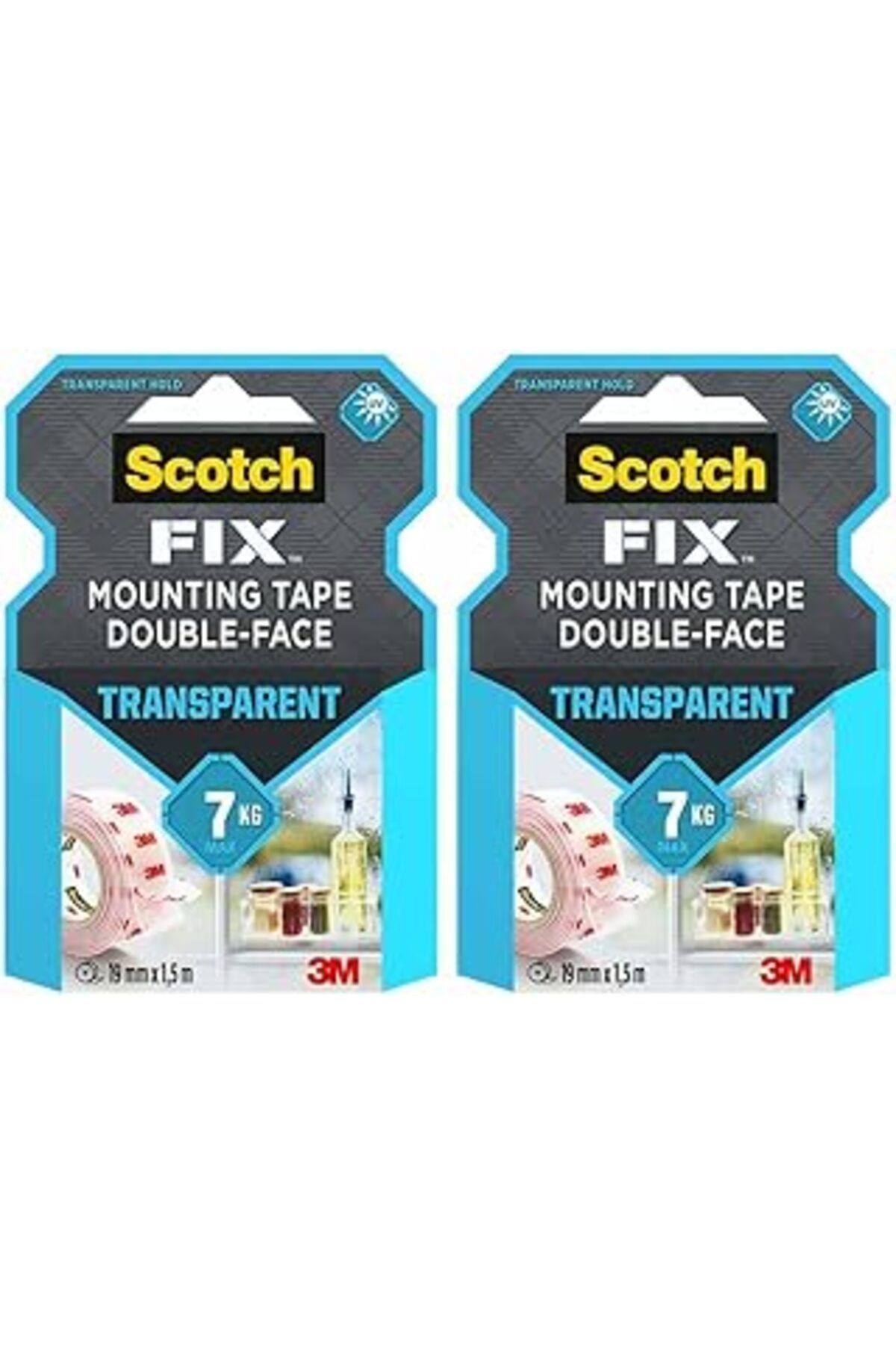Command Scotch Şeffaf Montaj Bandı 19Mm X 1,5M, 2X
