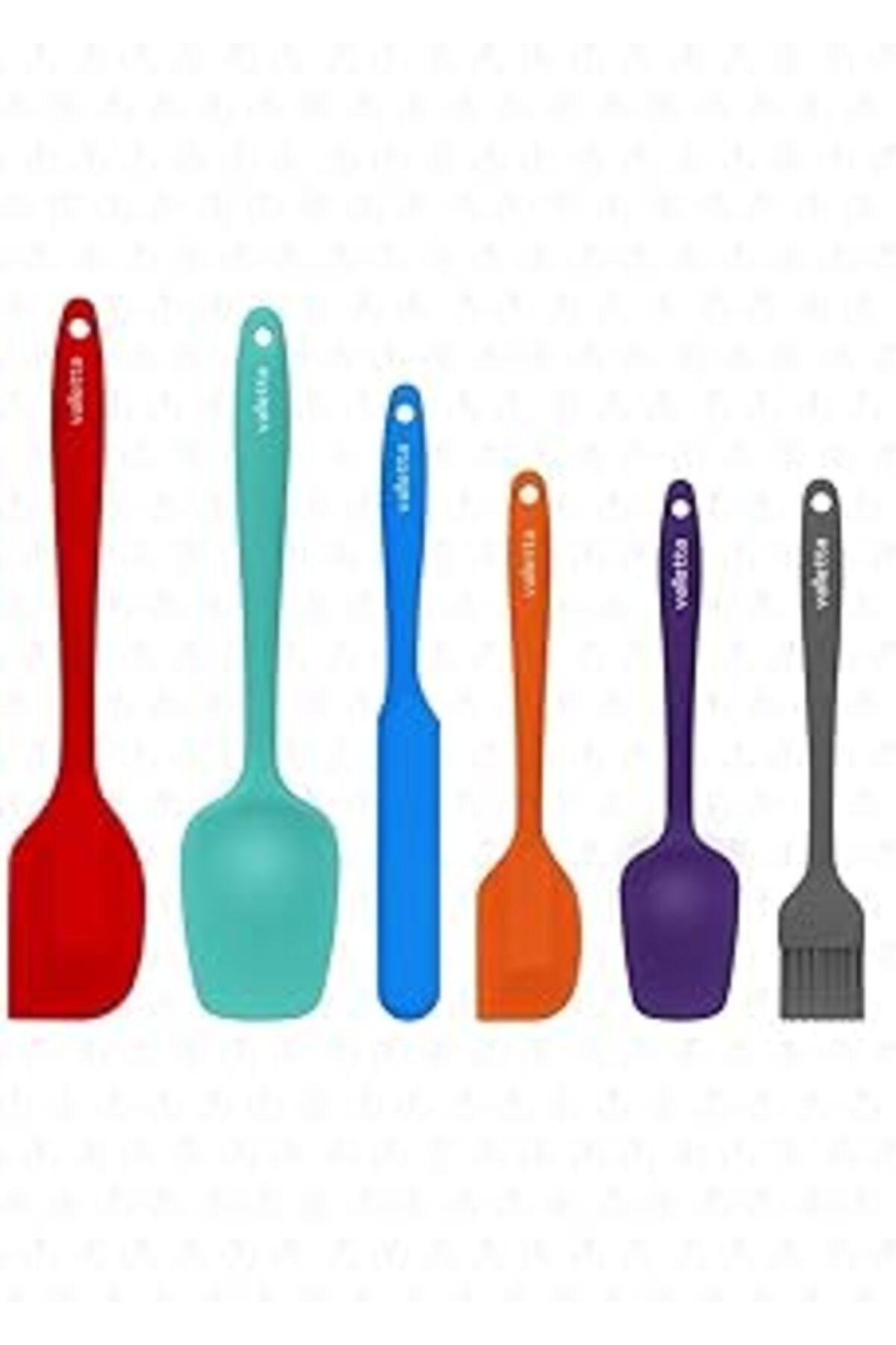 Drongo Isıya Dayanıklı Yanmaz Yapışmaz Silikon Spatula Seti 6 Parça Karışık Renkli