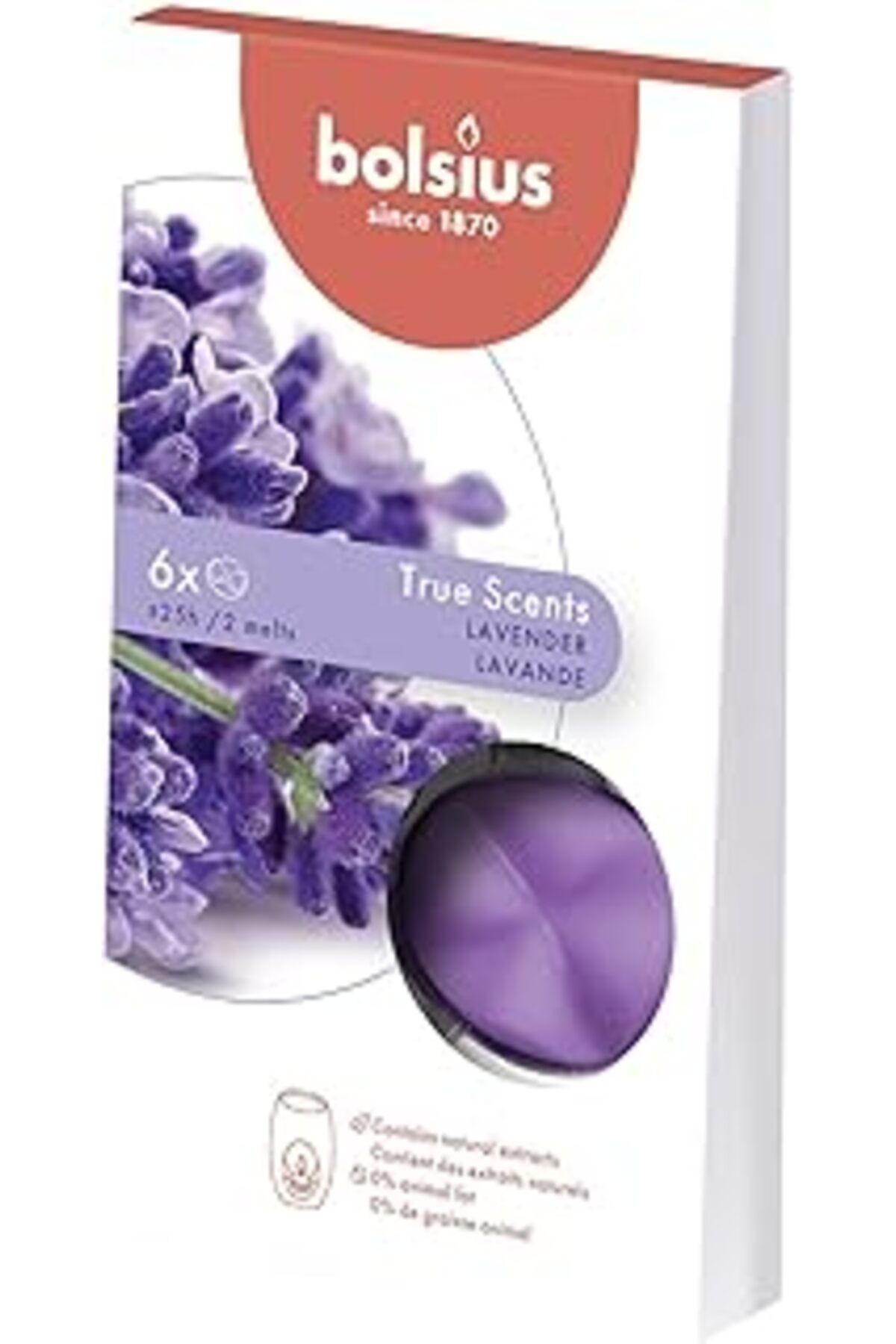 Bolsius Kokulu Buhardanlık Eritme Mum Tableti - Lavanta Kokulu - 6 Yuvarlak Şekilli Tablet Mum - 2-