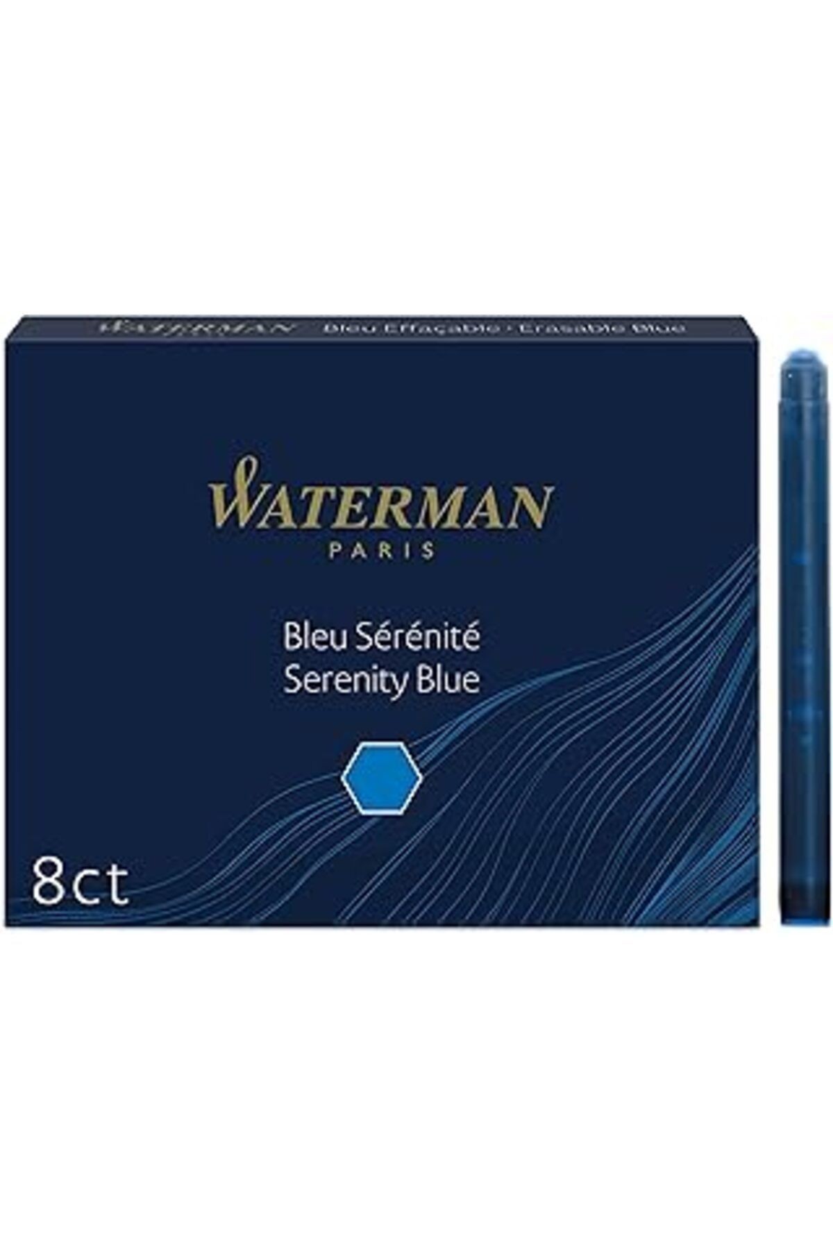 Waterman Dolma Kalem Kartuşu, Mavi, 8'li Paket