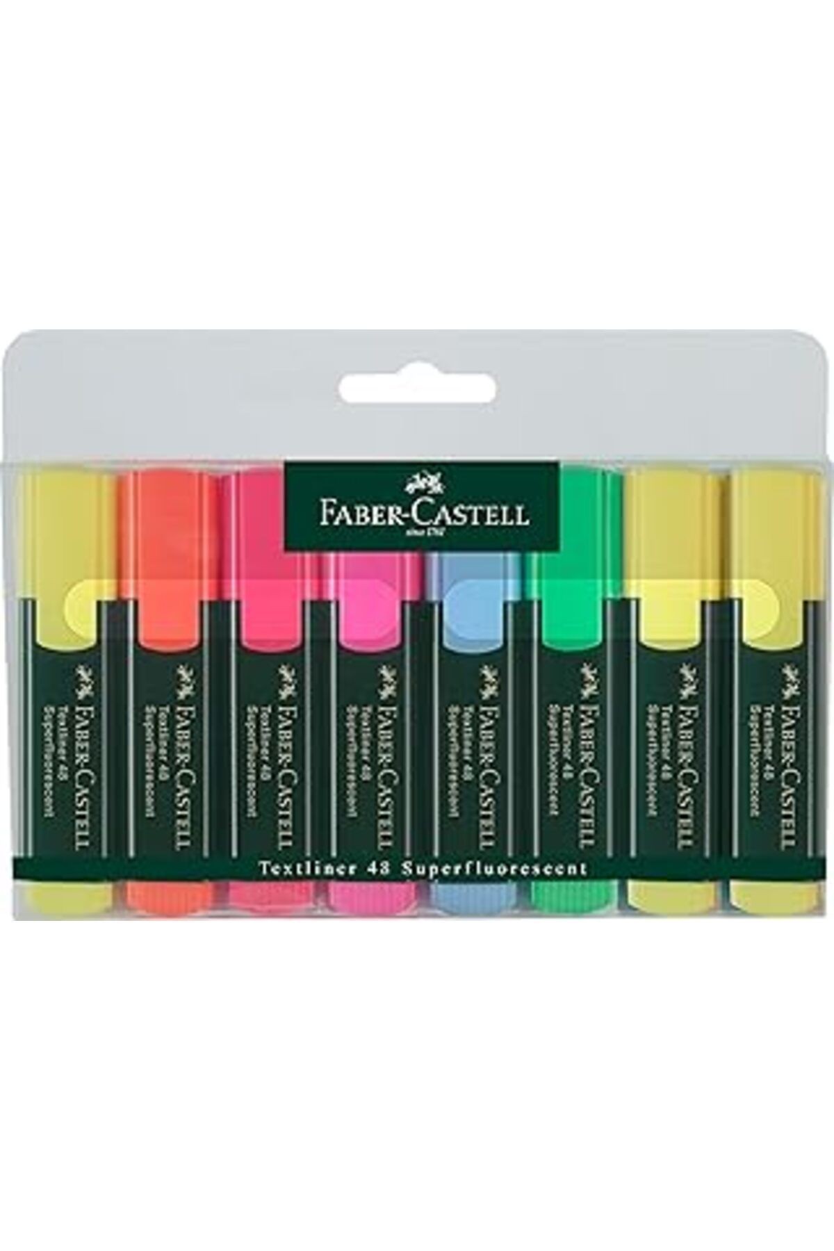 Faber-Castell Fosforlu Kalem, 6+2 Li Poşet, 6 Renk