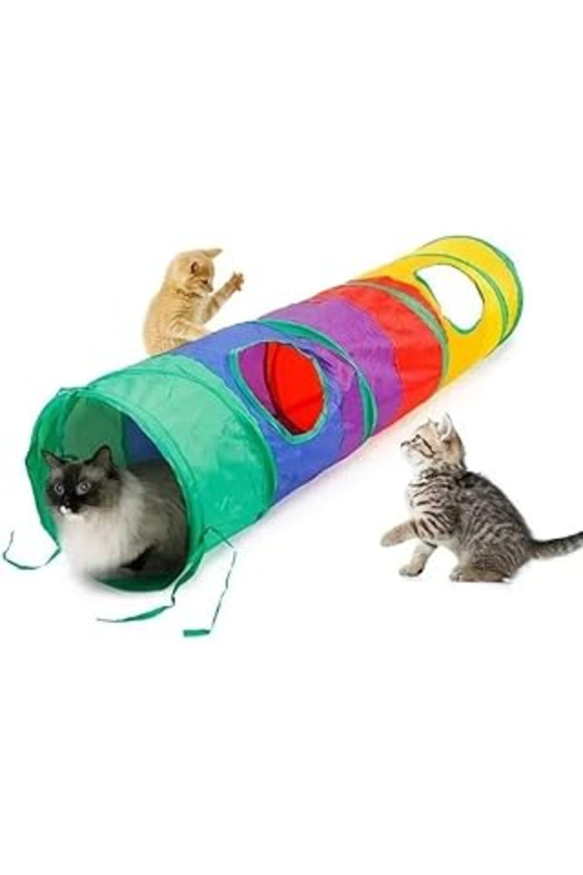 Tineke Düz Kedi Tüneli Katlanır Gökkuşağı Uzun Düz Kedi Köpek Oyun Tüneli Evcil Hayvan Oyun Tüneli