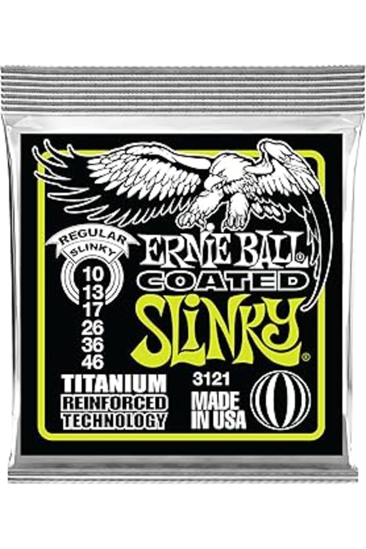 Ernie Ball Normal Slinky Kaplamalı Titanyum Rps Elektro Gitar Enstrüman Telleri, Ölçü 10-46