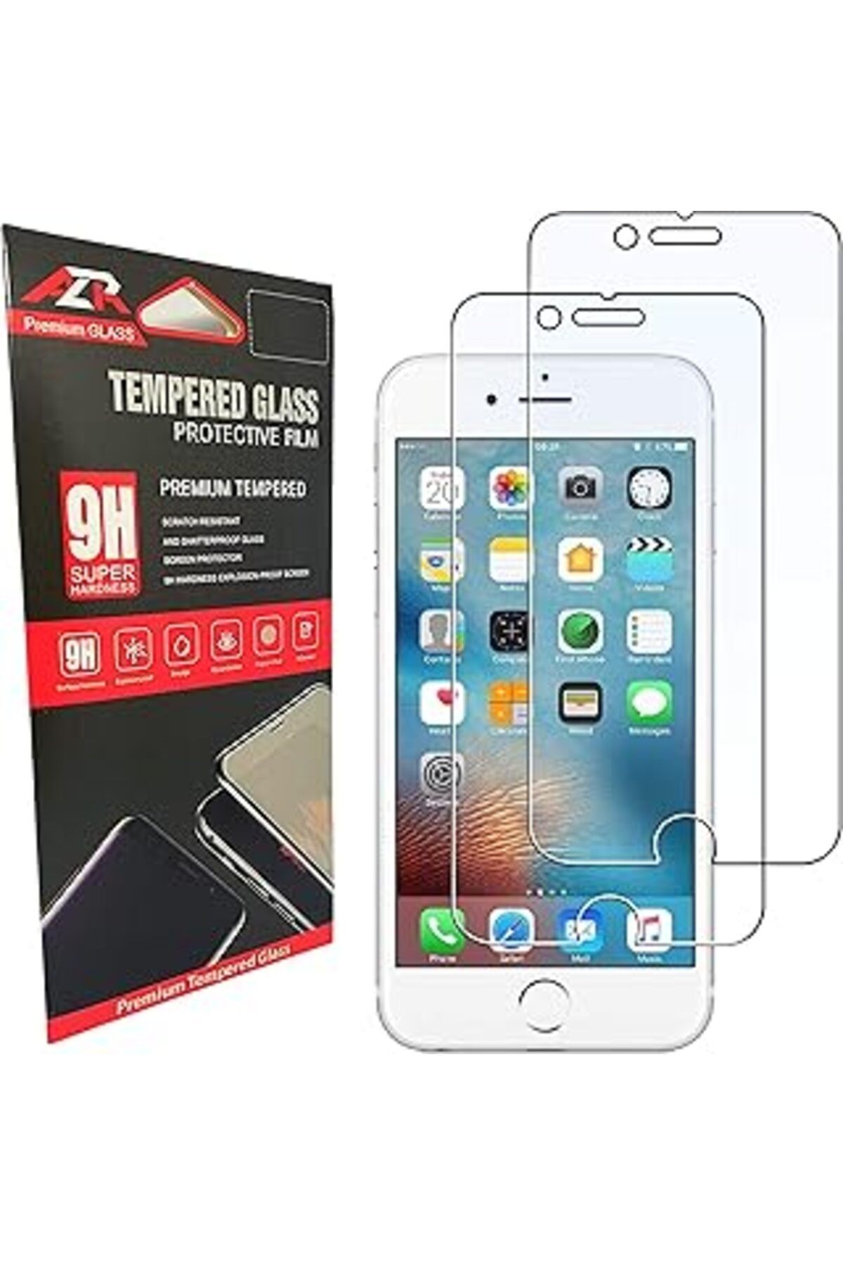 Azr Iphone - 6S Plus / 7 Plus / 8 Plus Için Ekran Koruyucu Hd Netlikte 9H Temperli Ekran Koruyucu C