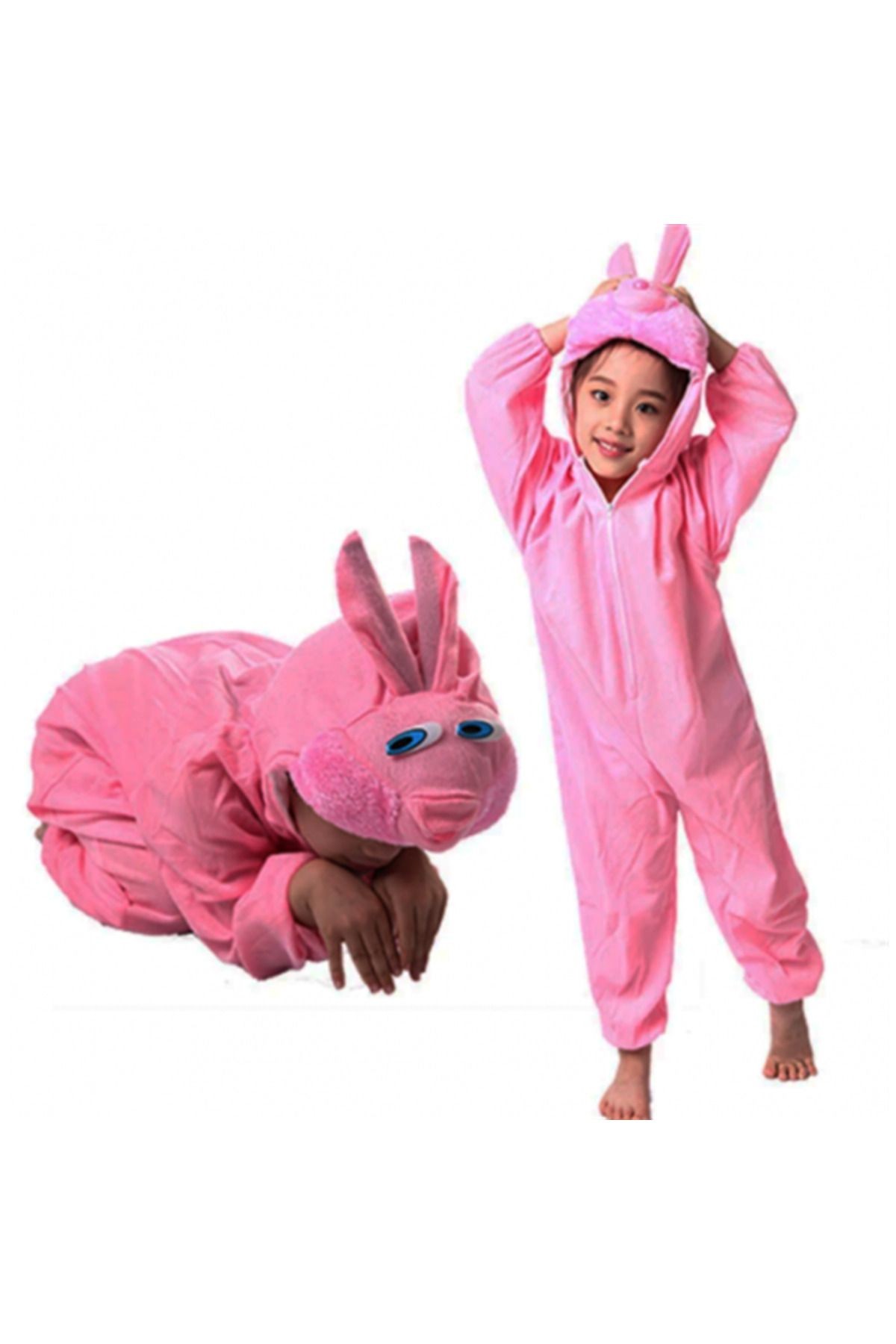 Çocuk Tavşan Kostümü Pembe Renk 2-3 Yaş