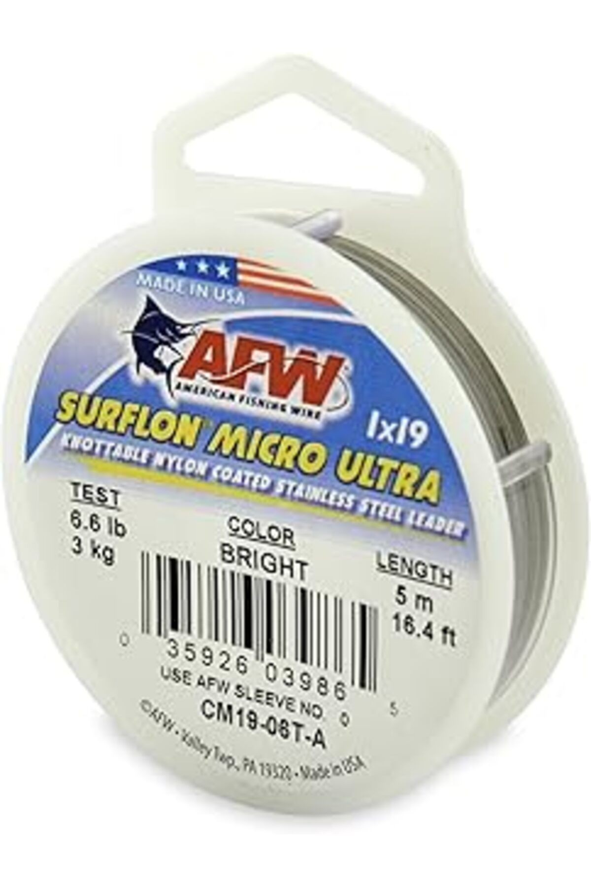 Amerikan Balıkçılık Teli Surflon Mikro Ultra Naylon Kaplamalı 1X19 Paslanmaz Çelik Lider Wir, Düğüm