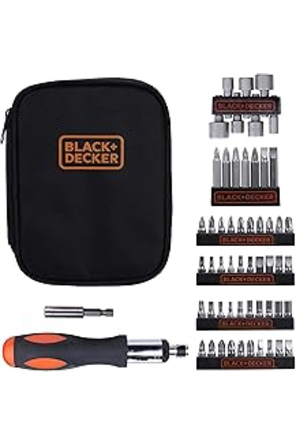 Black+Decker A7104 56 Parça Cırcırlı Tornavida Ve Vidalama Uç Seti