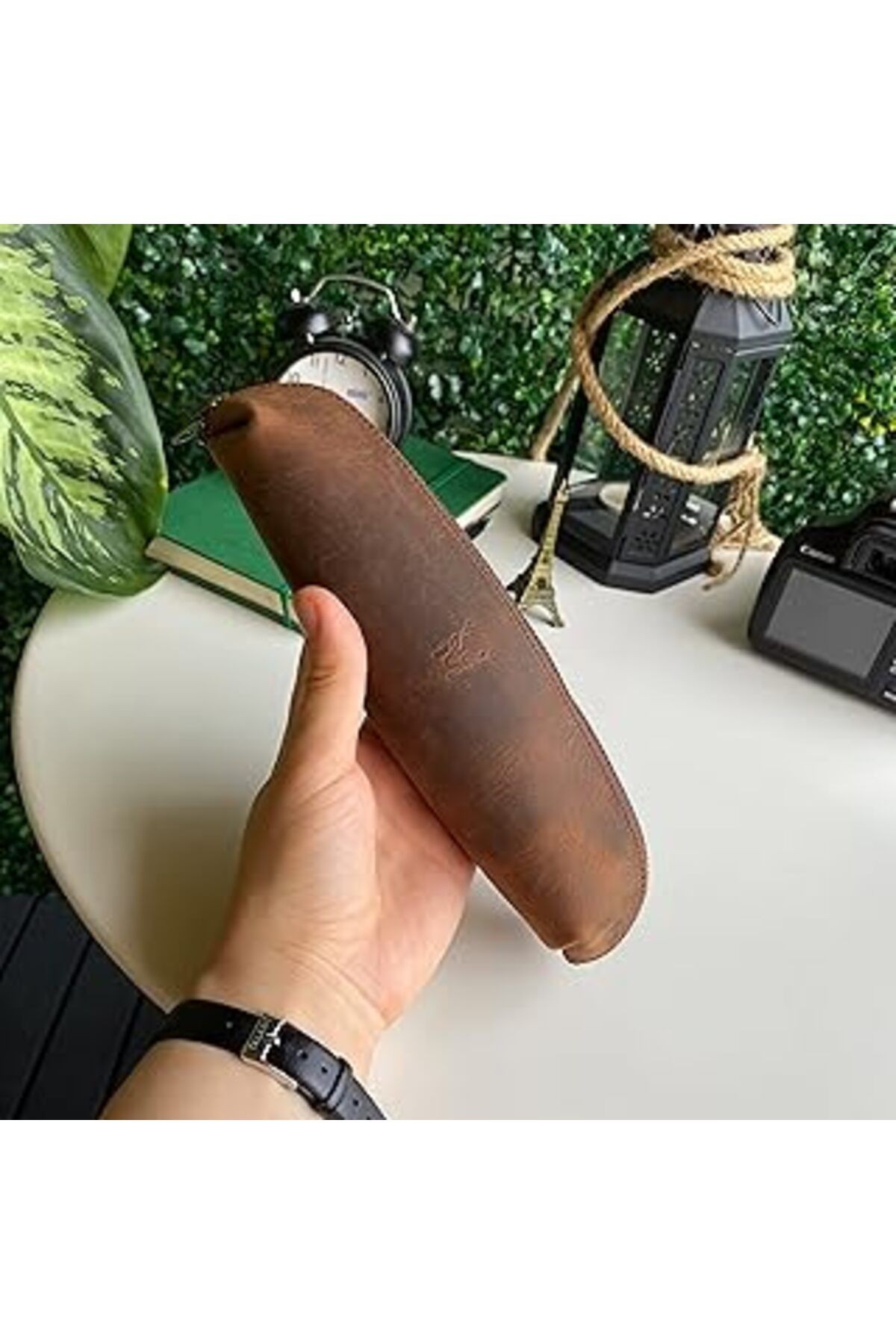Modica® Favara - Premium Serie Hakiki Eskitme Deri Kalemlik (Kahverengi)