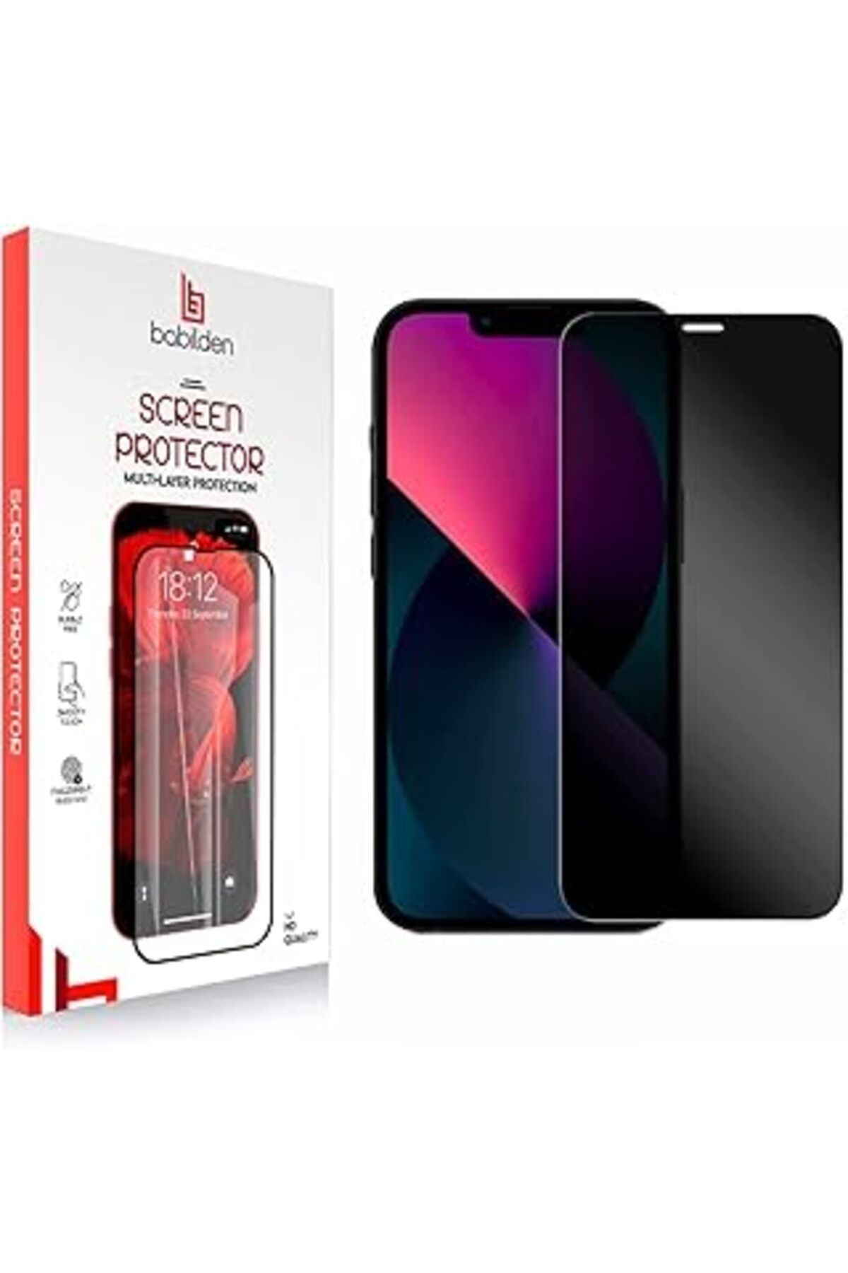Babilden Apple Iphone 13 Privacy Hayalet Cam Tam Ekran Temperli Koruyucu