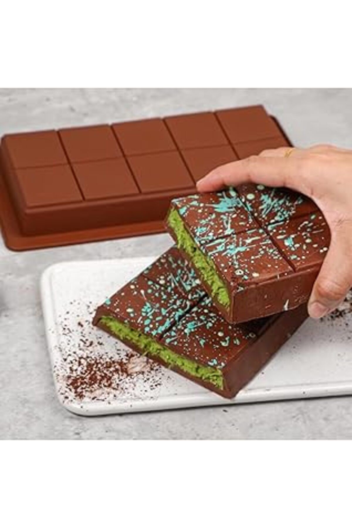 Evefix Büyük Boy Dubai Çikolata Kalıbı Silikon Şeker Bar Kalıpları Kalın Çikolata Kalıbı