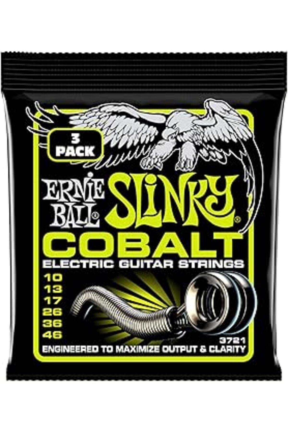 Ernie Ball Normal Slinky Kobalt Elektro Gitar Enstrüman Telleri 3'Lü Paket, Ölçü 10-46
