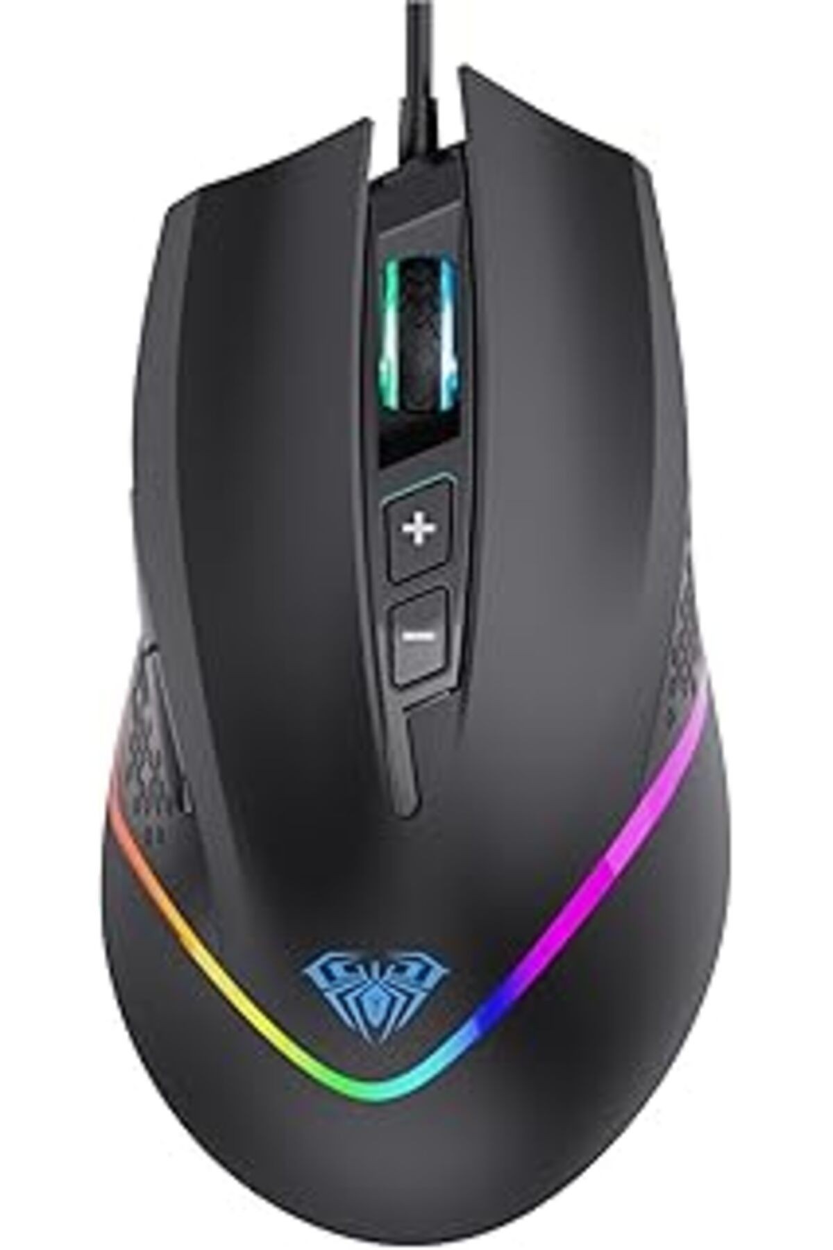 Aula F805 6400dpi Rgb 7 Tuşlu Makro Optik Oyuncu Mouse, Siyah