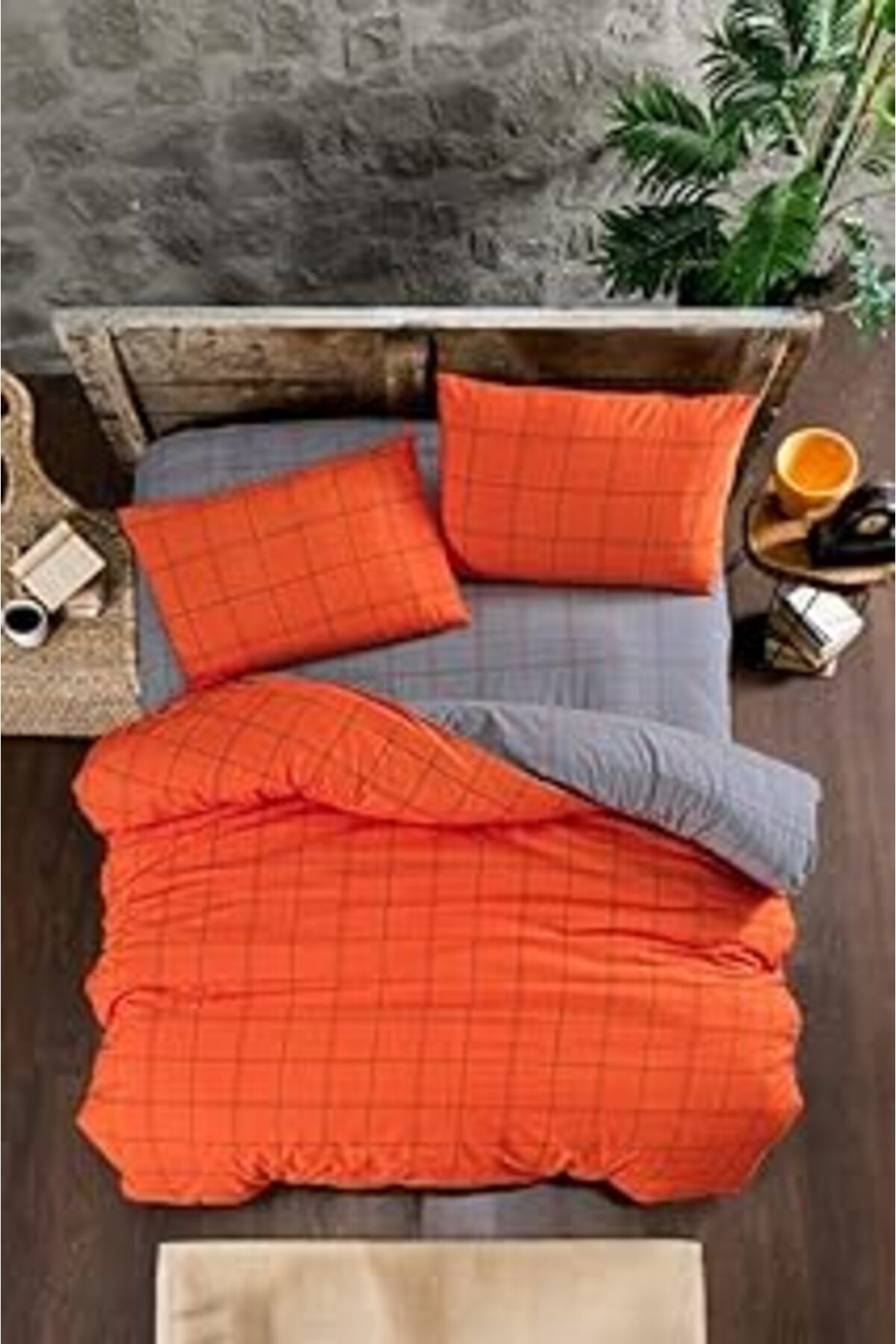Mulberry Orange Nevresim Takımı Çift Kişilik 4 Parça 200X220-Oranj (Oranj/Çift Kişilik)