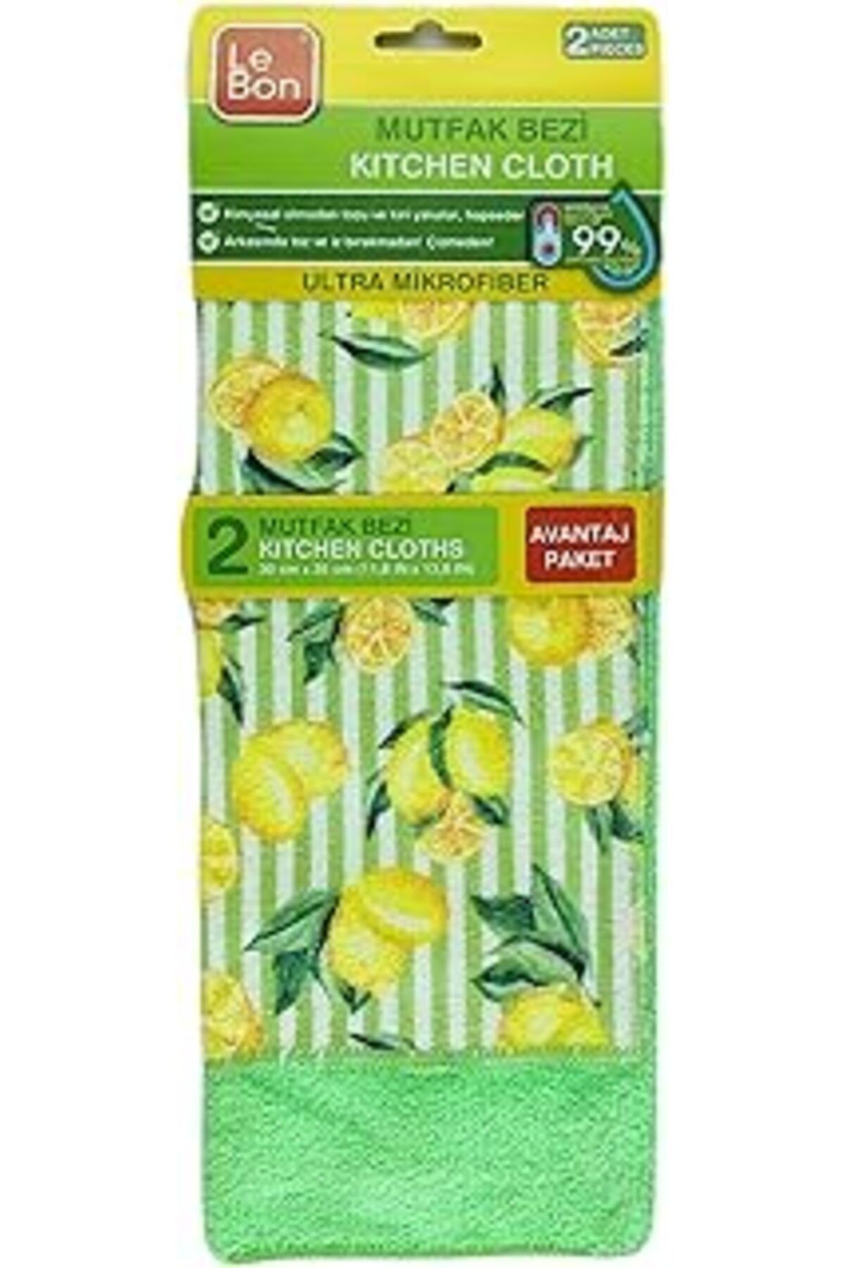 Lebon Mutfak Bezi Ultra Mikrofiber Yeşil 2'li/kitchen Cloths