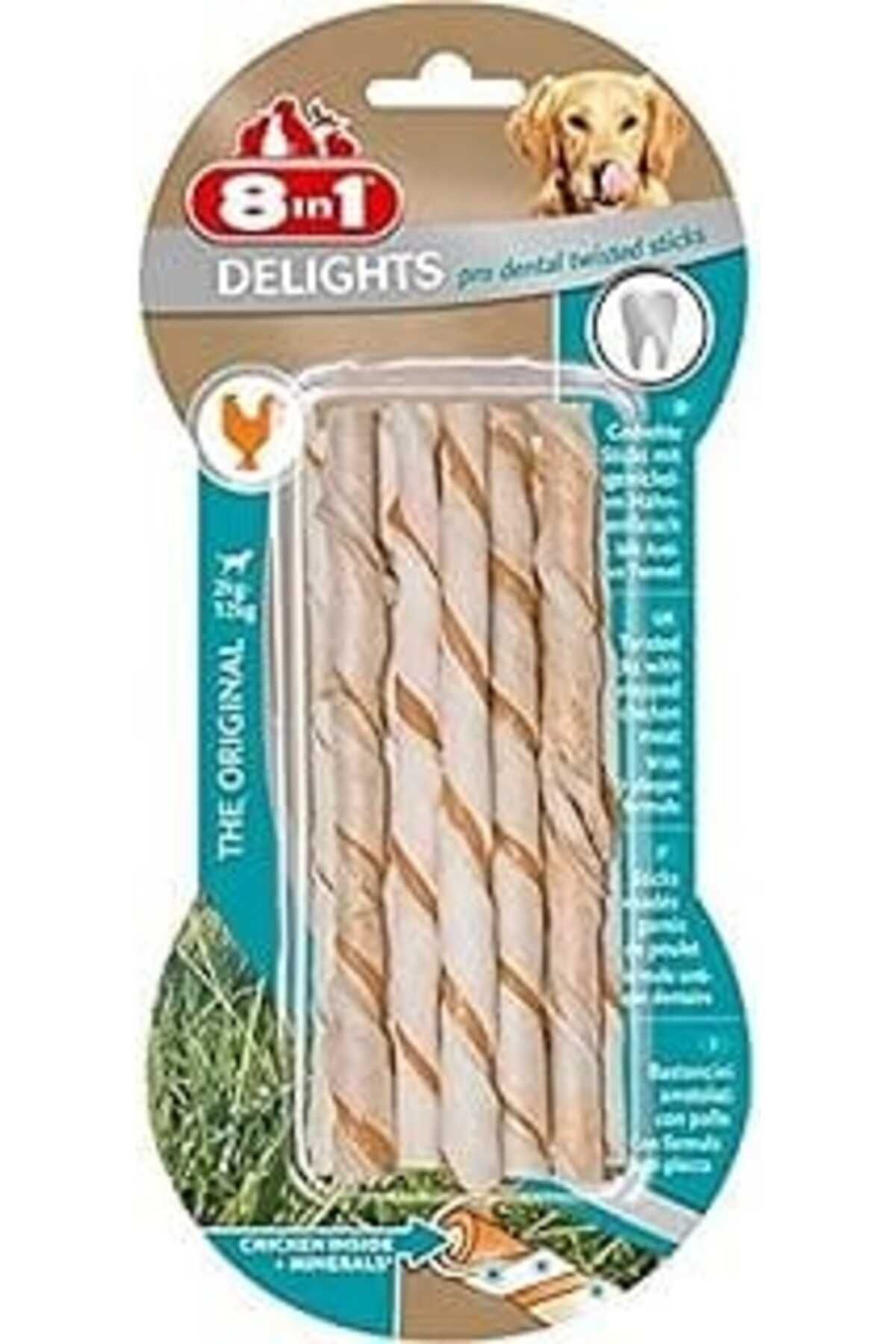 8In1 Delights Pro Dental Twisted Sticks Burgu Çubuklar 10'Lu, 55 Gr Köpek Ödülü