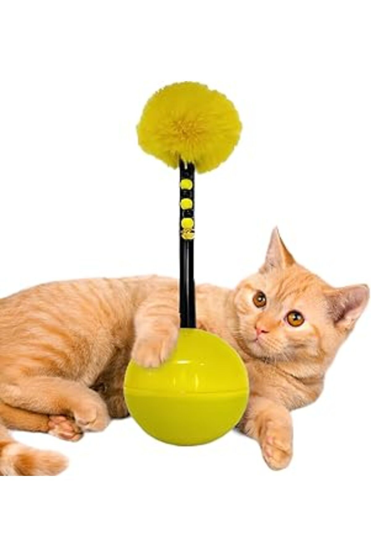 Aee® Dev Hacı Yatmaz Tüylü Zilli Kedi Oyuncağı 33cm (XXL)