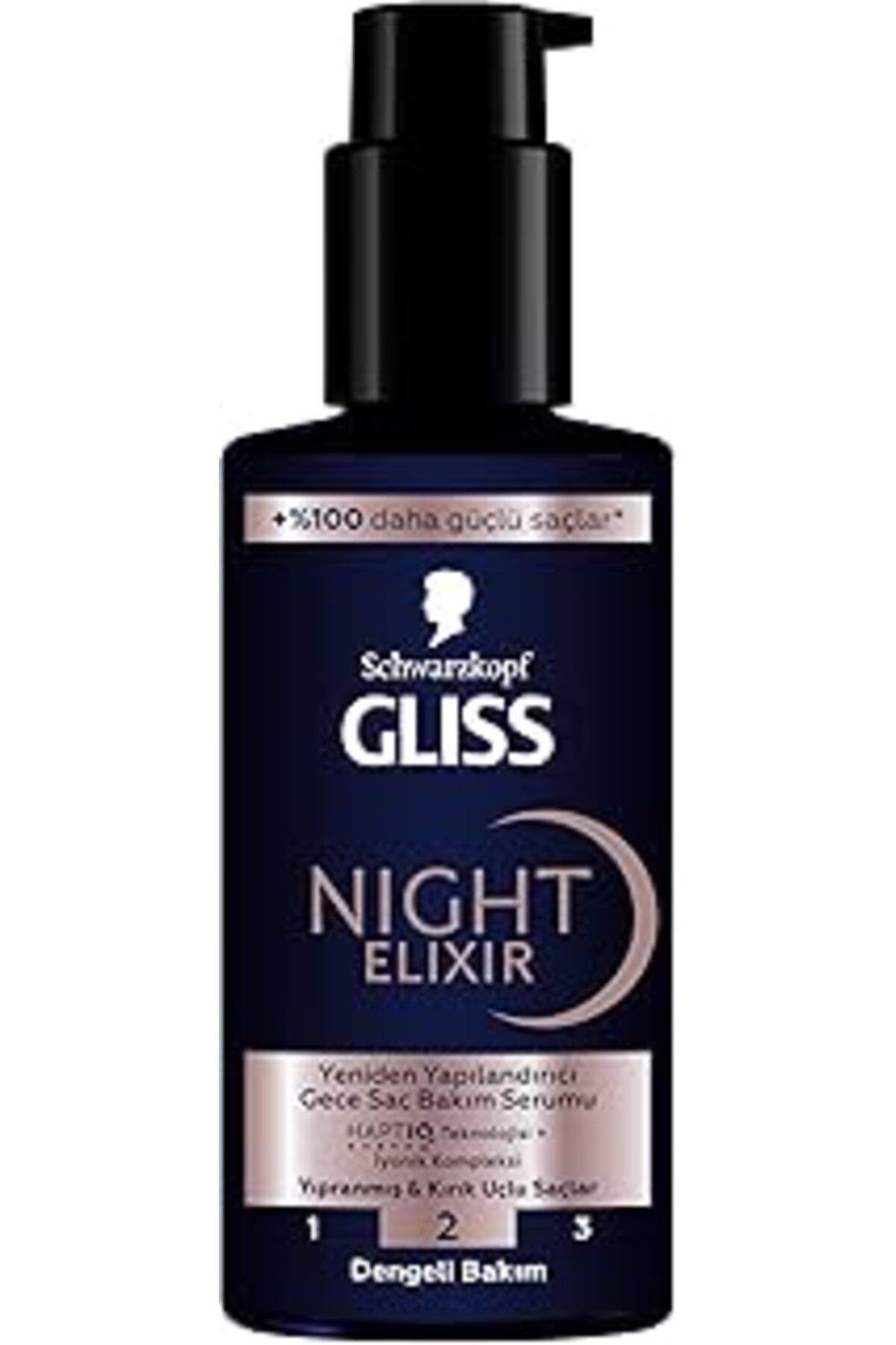 Gliss Night Elixir Yeniden Yapılandırıcı Gece Bakım Serumu, 100Ml