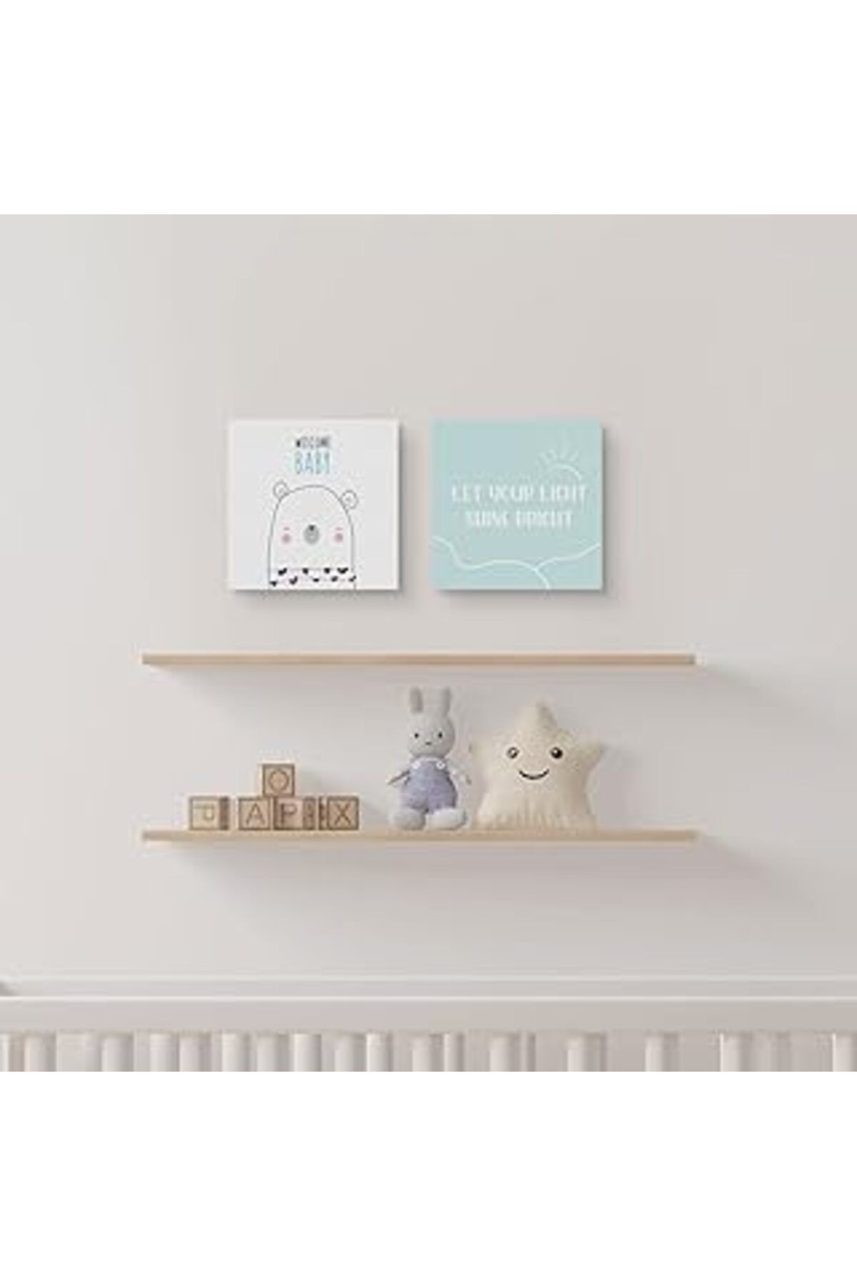 Bebek Odasına Özel Minimal Ayı Tasarımlı Kanvas