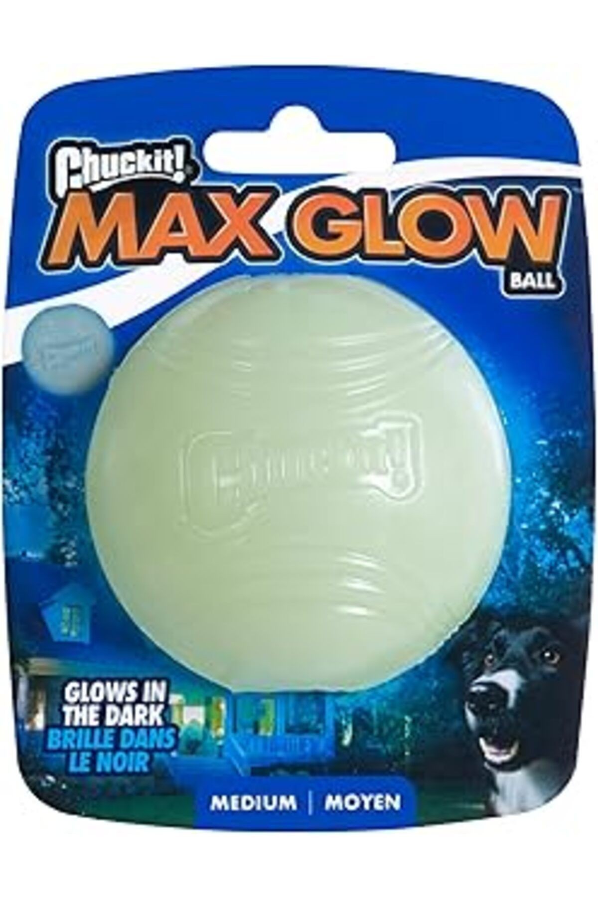 Chuckit! Max Glow Gece Parlayan Köpek Oyun Topu (MEDİUM)