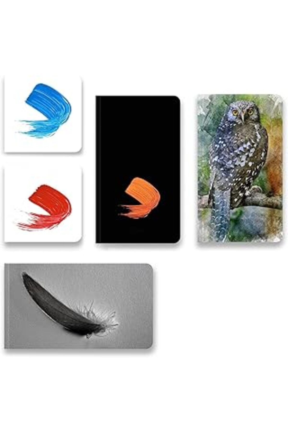 Art Note 5’Li Özel Set, Çizgisiz Not Defteri, Karton Kapak, (2 Adet 11X11 Cm Kare + 2 Adet 12X21 Cm