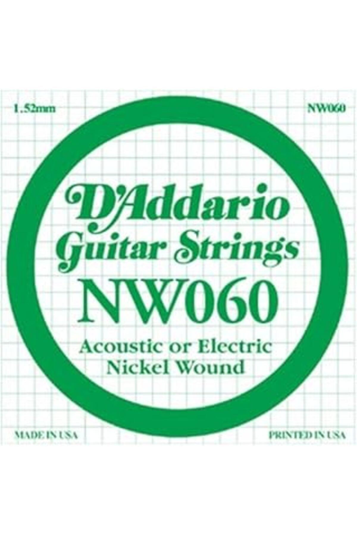 D'Addario Nw060 Elektro Ve Akustik Tek Tel, (Kalin Mi),