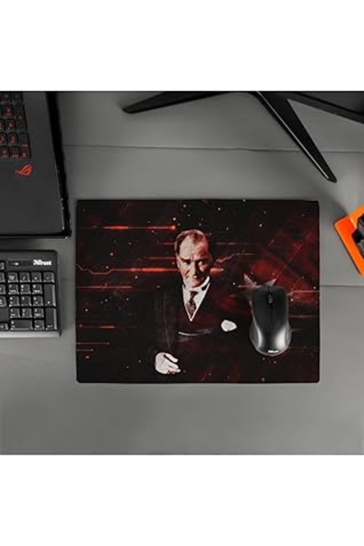 Hediyesepeti Mustafa Kemal Atatürk Tasarımlı 40x30 Mousepad - Mouse Pad - Fare Altlığı