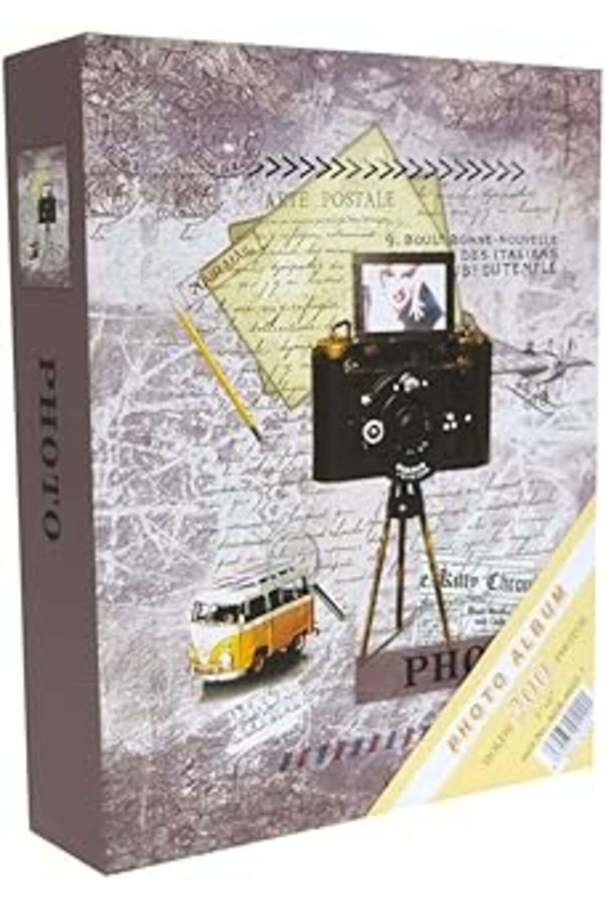 Rabsev Fotoğraf Albümü 10x15cm 200 Lük Renkli Kamera Desenli Anı Albümü
