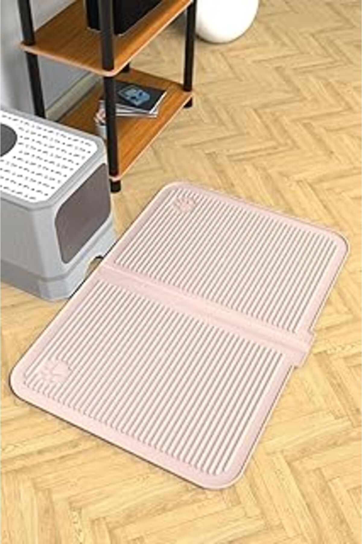 Ata Home Silikon Mama Ve Kum Matı Havuzlu Yıkanabilir Kedi Tuvaleti Önü Kedi Kumu Paspası Büyük Boy