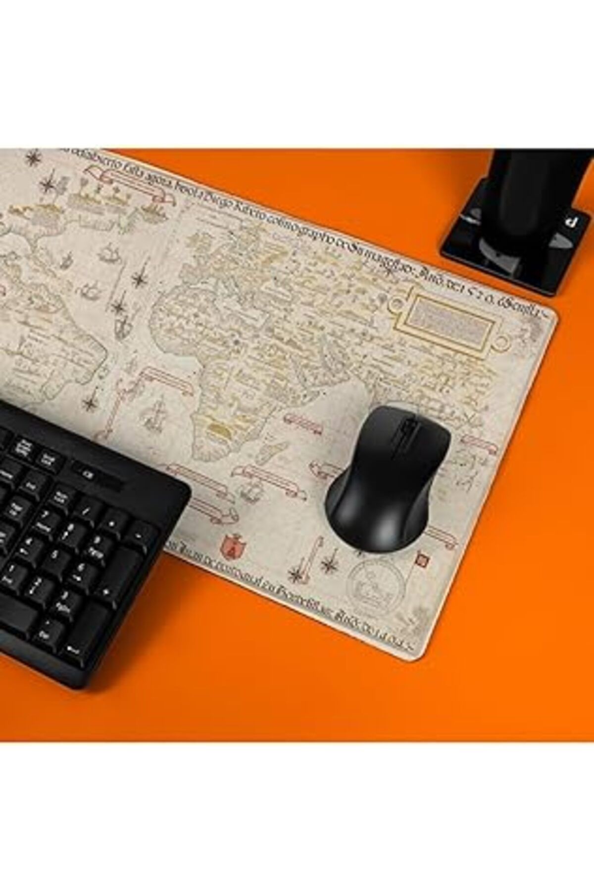 Hediyesepeti Eski Dünya Retro Haritası Tasarımlı Büyük Boy Oyuncu Mousepad - Mouse Pad - Fare Altlı