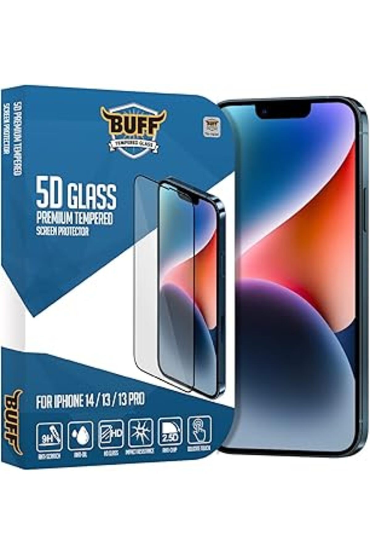 Buff Labs Iphone 14/13/13 Pro 5D Glass Ekran Koruyucu