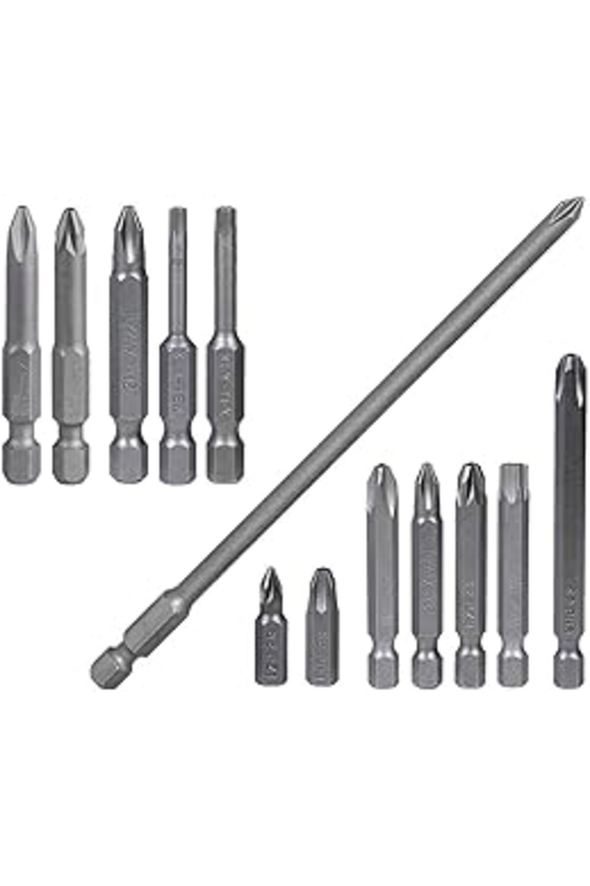 Badem10 13 Parça Set Izeltaş-klytek Matkap Bits Uç Vidalama Ucu Düz Yıldız Torx Uç