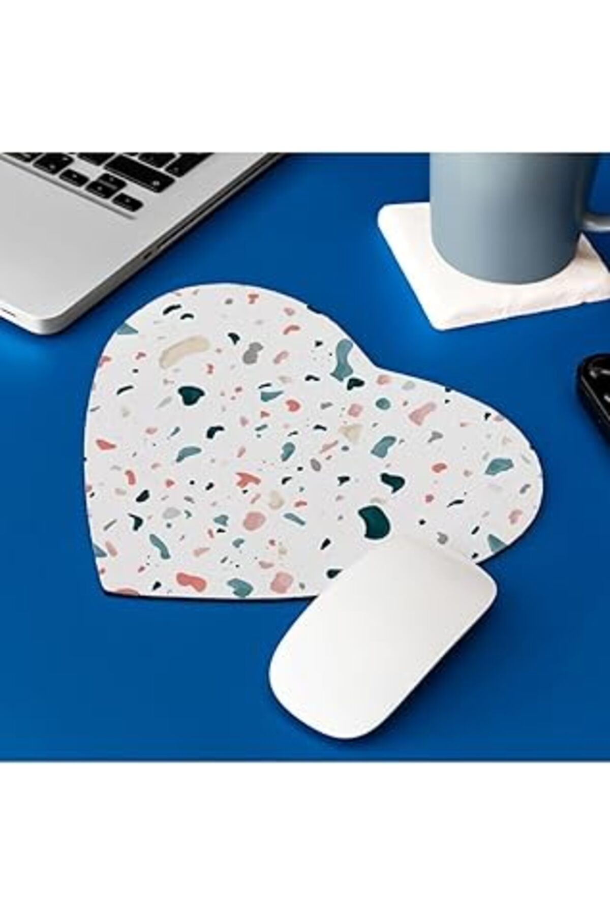 Hediyesepeti Suluboya Efektli Şık Tasarım Kalp Mousepad - Mouse Pad - Fare Altlığı