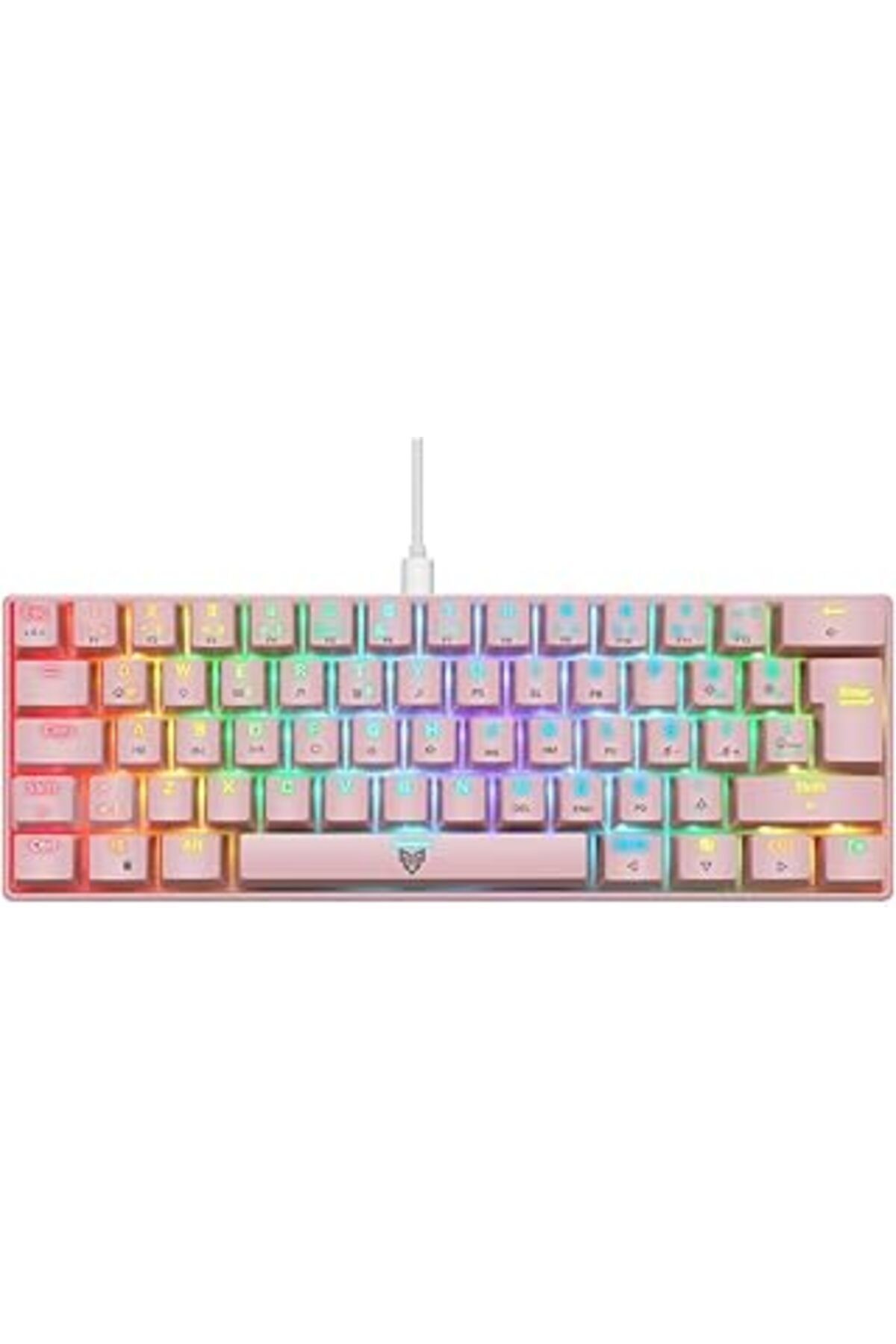 Blueforce Majesty 62 Tuşlu Rgb Mini Gaming Oyuncu Mekanik Klavye Red Switch Pembe