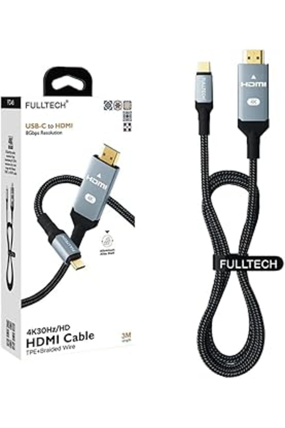 Type-c To Hdmi 8gbps Çözünürlük 4k 30hz/hd Telefon Tablet Usb-c Hdmı Çevirici Dönüştürücü Kablo (2