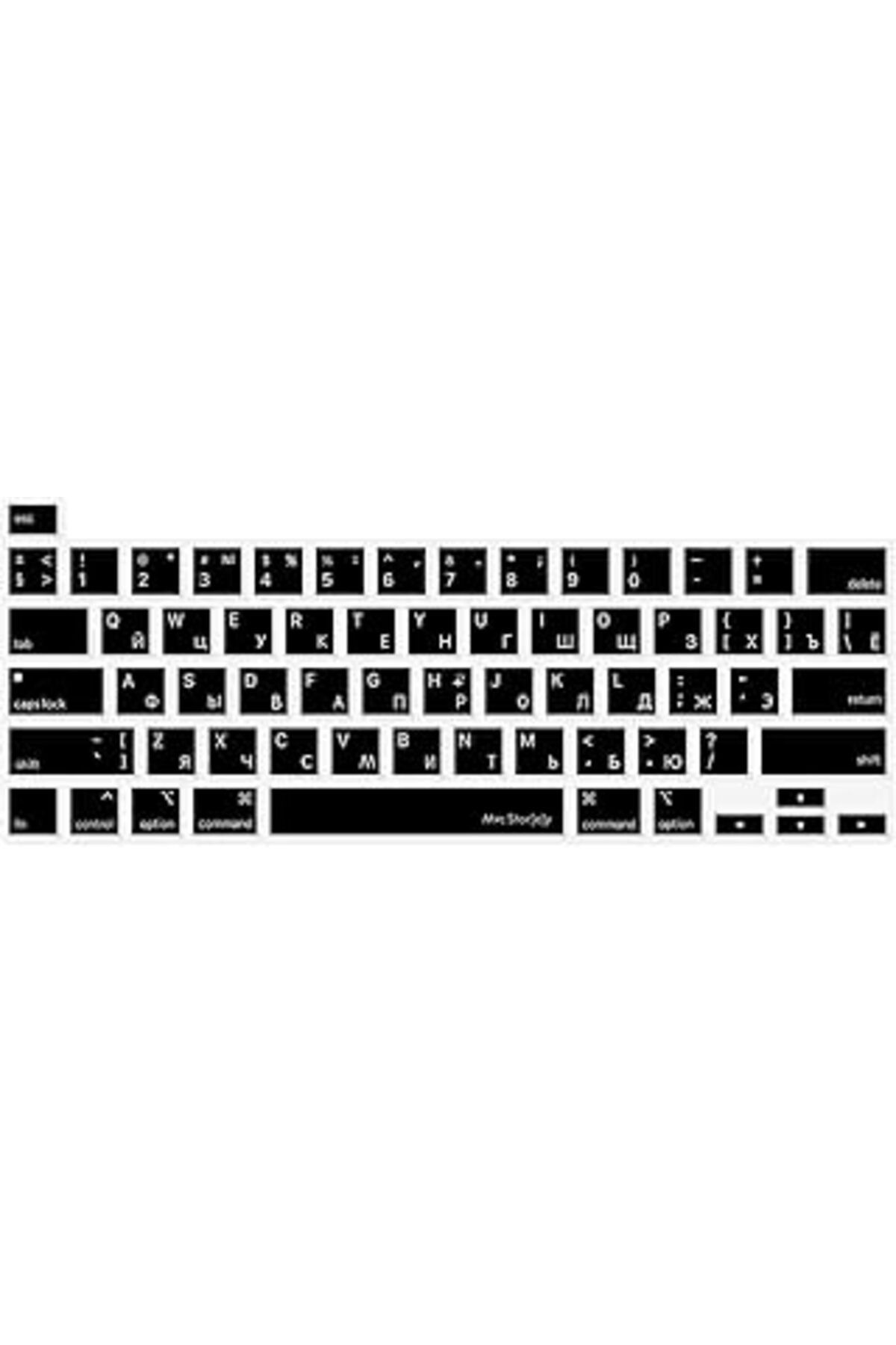 Mcstorey Rusça Klavye Koruyucu Macbook Pro M1-M2 13 Inç 2019/2022 (Touchbarlı) A2251 A2289 A2338 A2