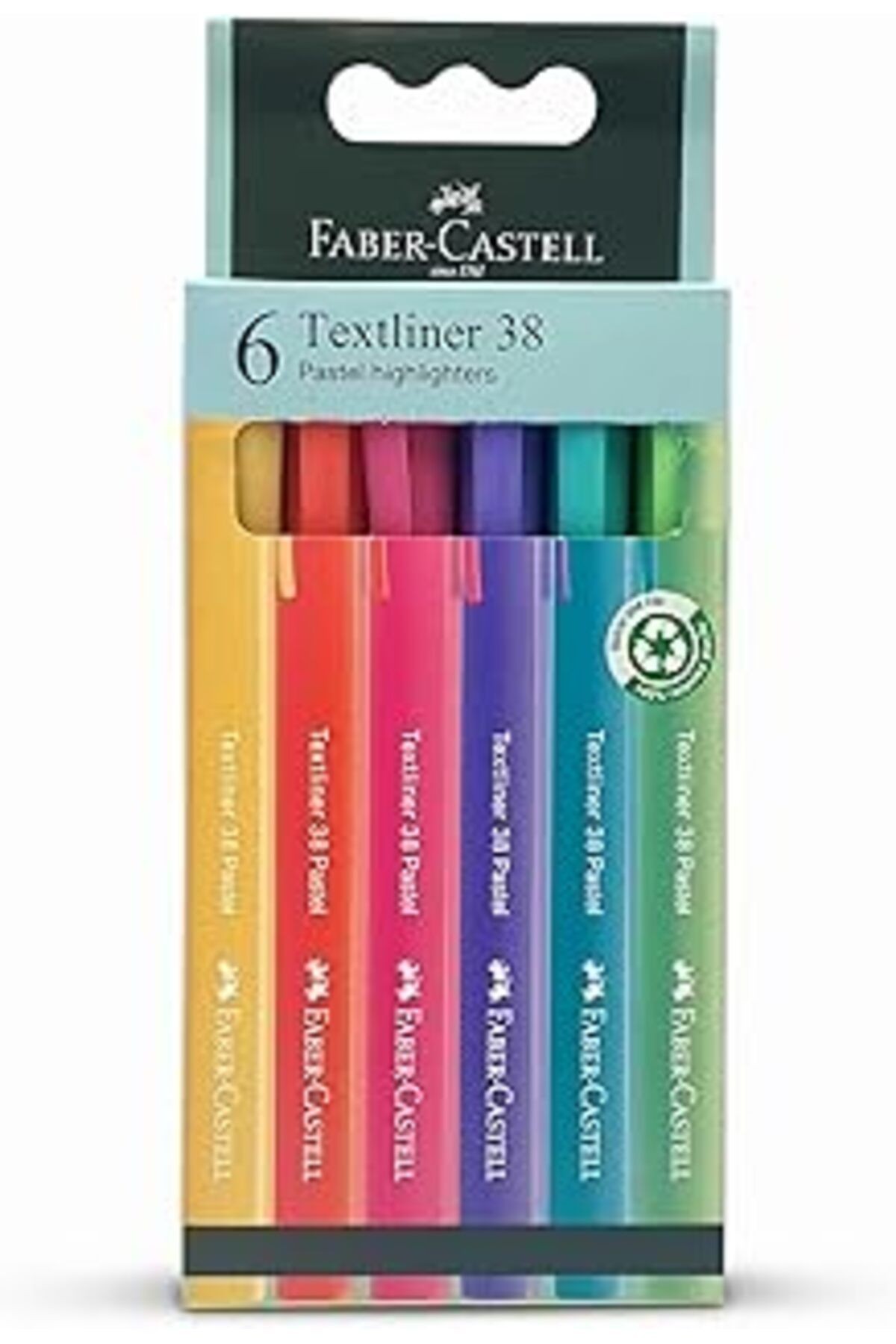 Faber-Castell Fosforlu Kalem 38 Pastel Renkler 6'Lı