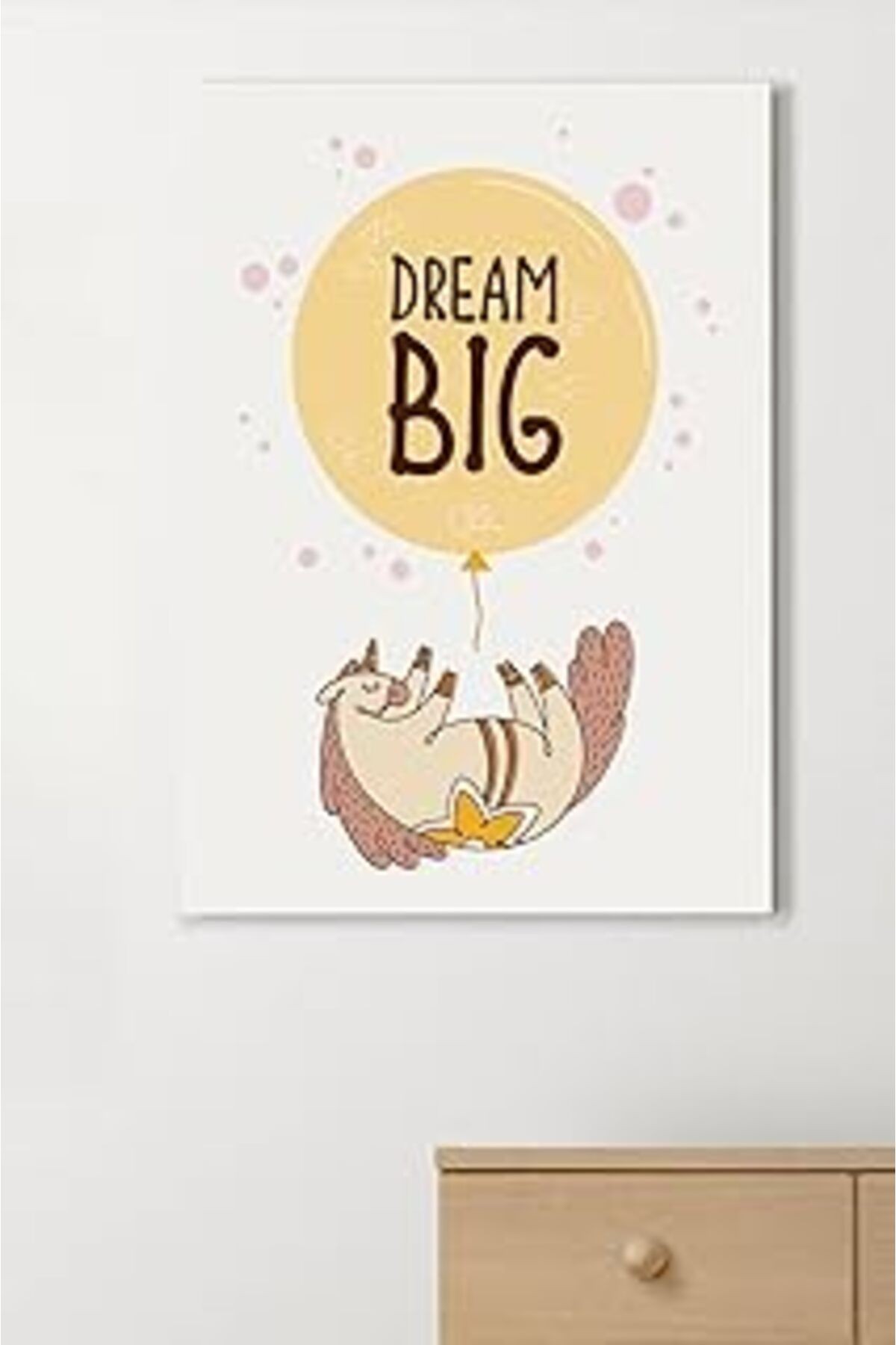 Hediyesepeti Dream Big | Unicorn Tasarımlı Bebek Odasına Özel Kanvas Tablo Ölçüleri: 30X40 Cm'Dir