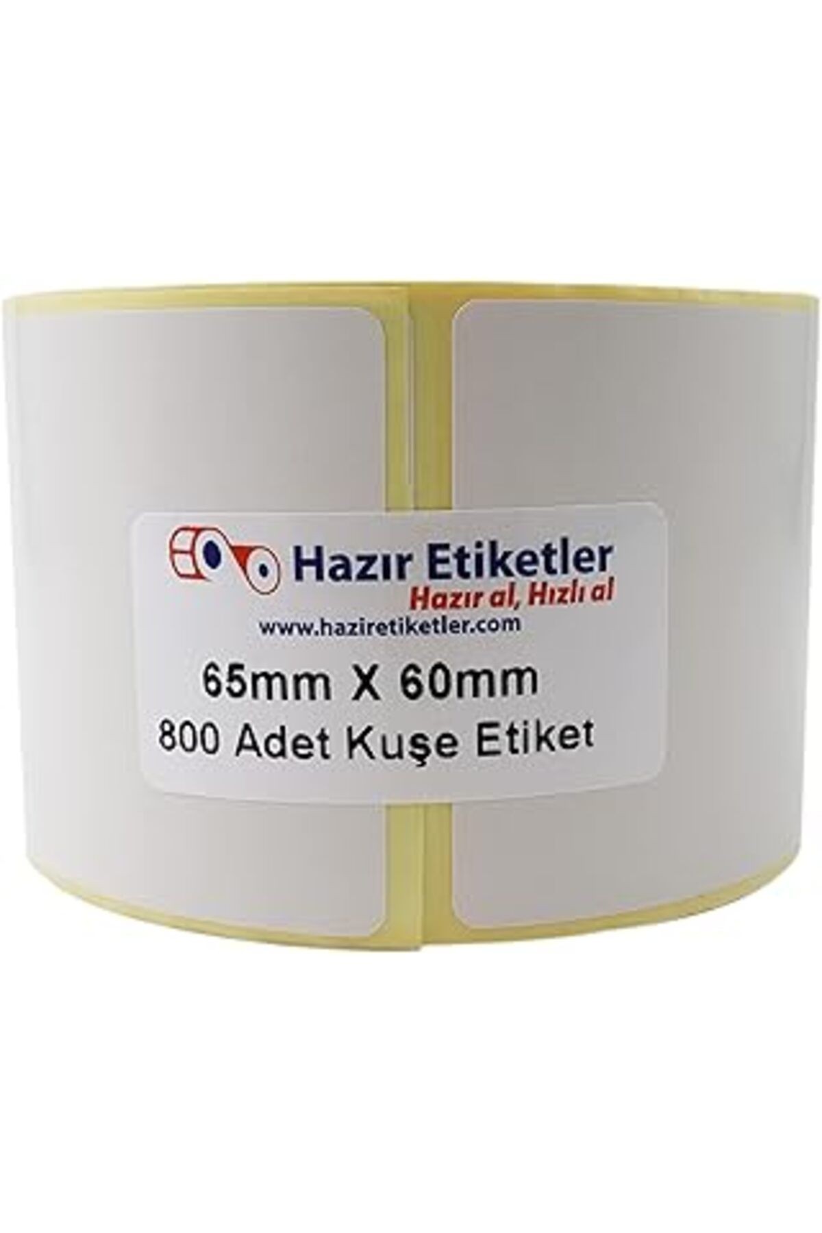 Hazır Etiketler , Hazır Al Hızlı Al Kuşe Etiket 65Mm X 60Mm Ruloda 800 Adet 40Mm Kuka Çapında Baskı