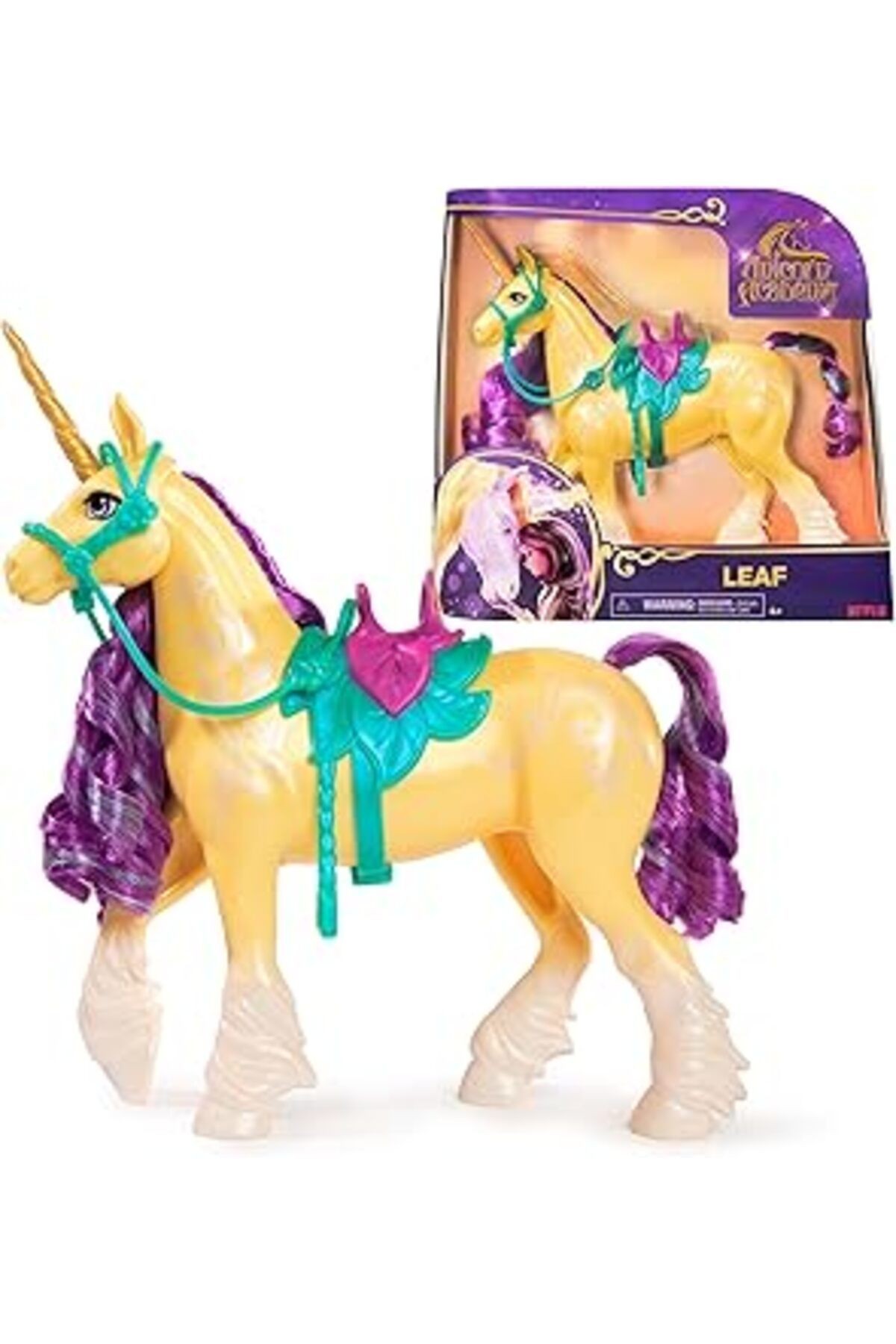 Unicorn Academy Tek Boynuzlu At Leaf, Popüler Netflix Dizisindeki Ava'nın Yaklaşık 28 Cm Tek Boynuz