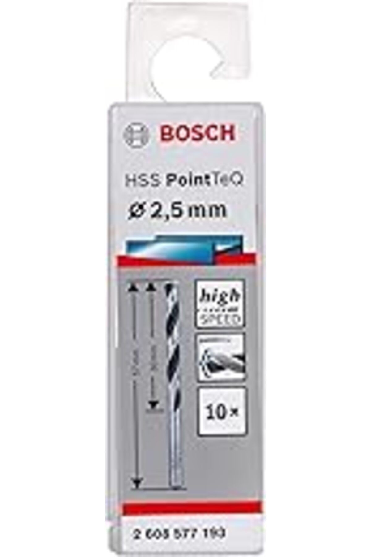 Bosch Professional 10 Adet Hss Spiral Matkap Ucu Pointteq (metal Için, 2,5 X 30 X 57 Mm, Matkap Aks