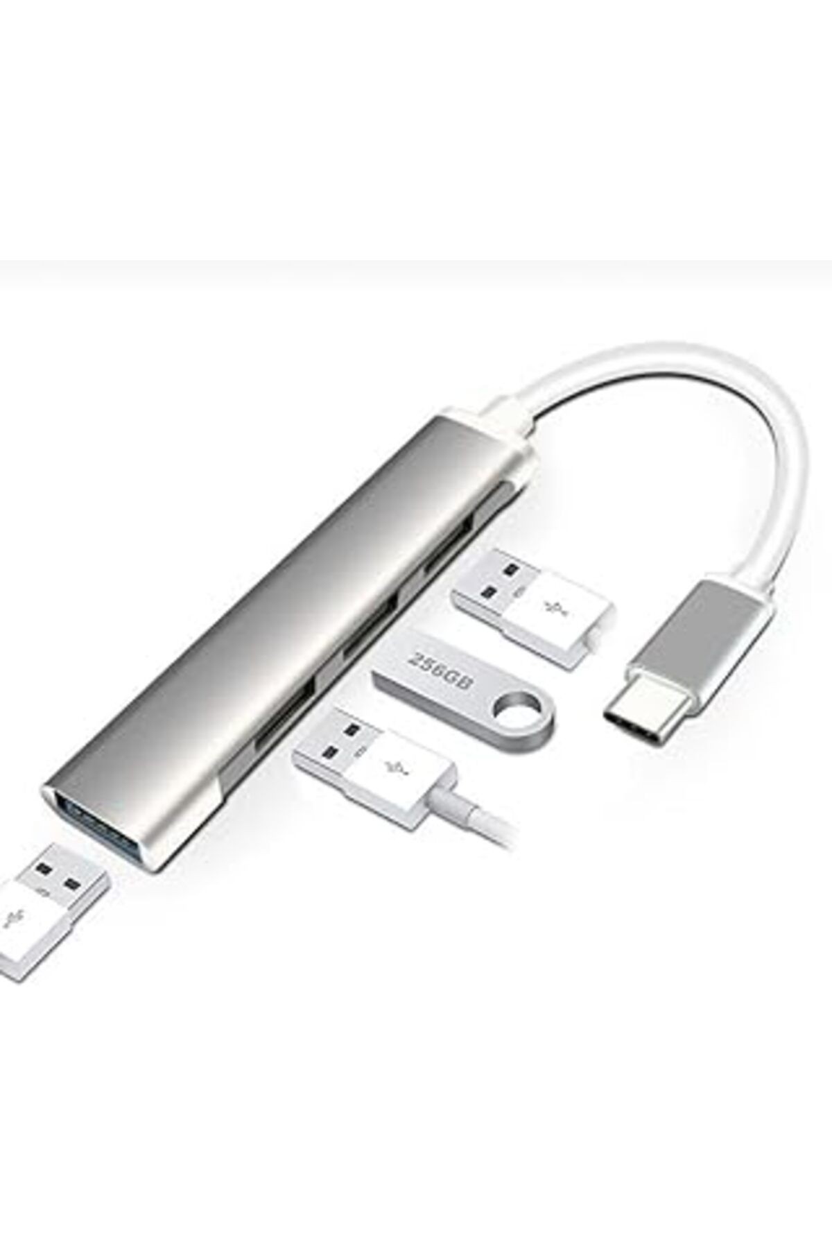 Type-C Usb 3.1 Den 4 Port Usb 3.0 Hub Otg Çoğaltıcı Adaptörü Macbook Uyumlu
