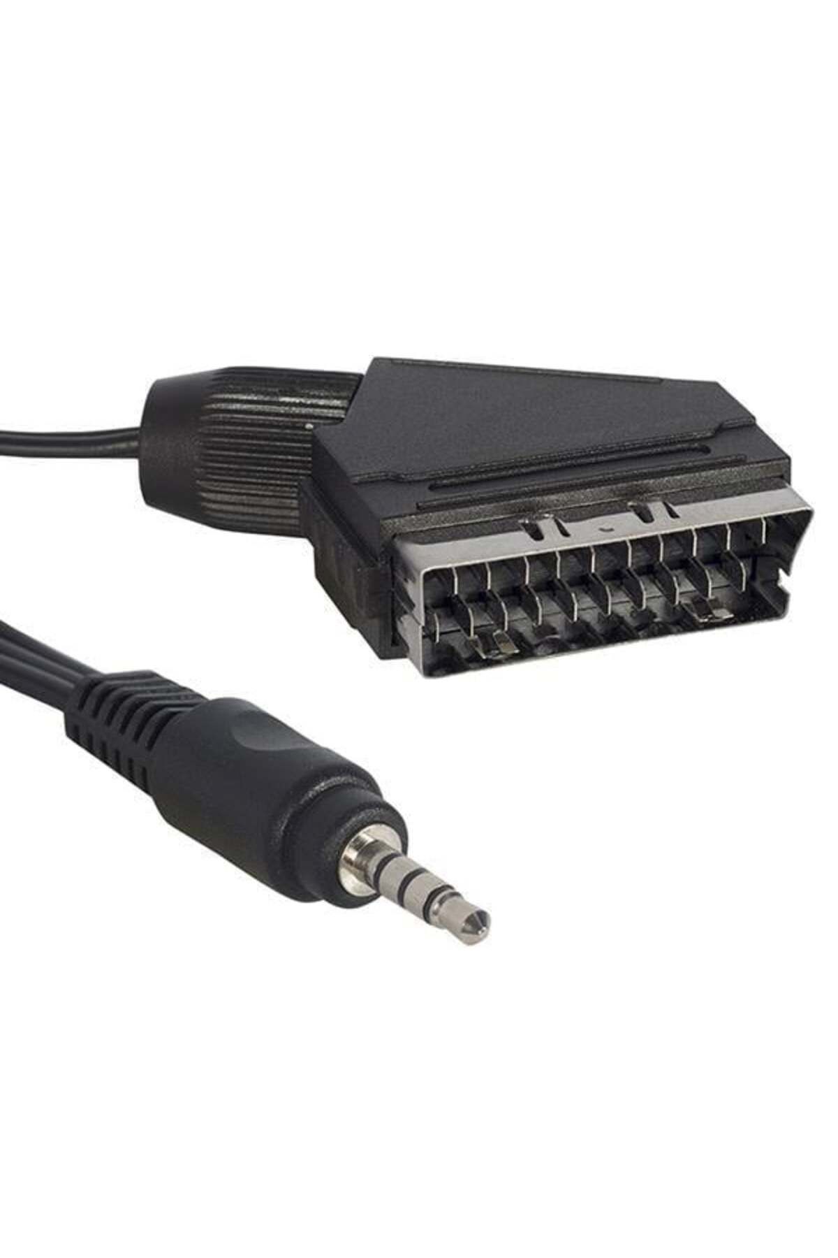 Av Kablo Scart Kablo 3.5 Mm Stereo 1.2 Metre Kısa Jack