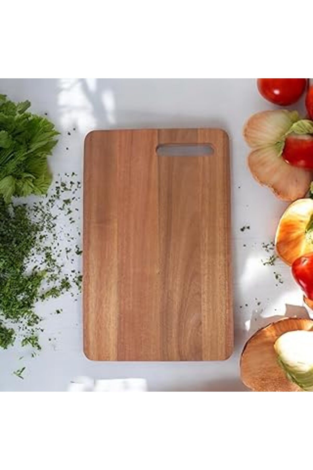Deconox Akasya Kesme Tahtası Antibakteriel Yıkanabilir Doğrama Tahtası Dikdörtgen 34x22cm | Antibak