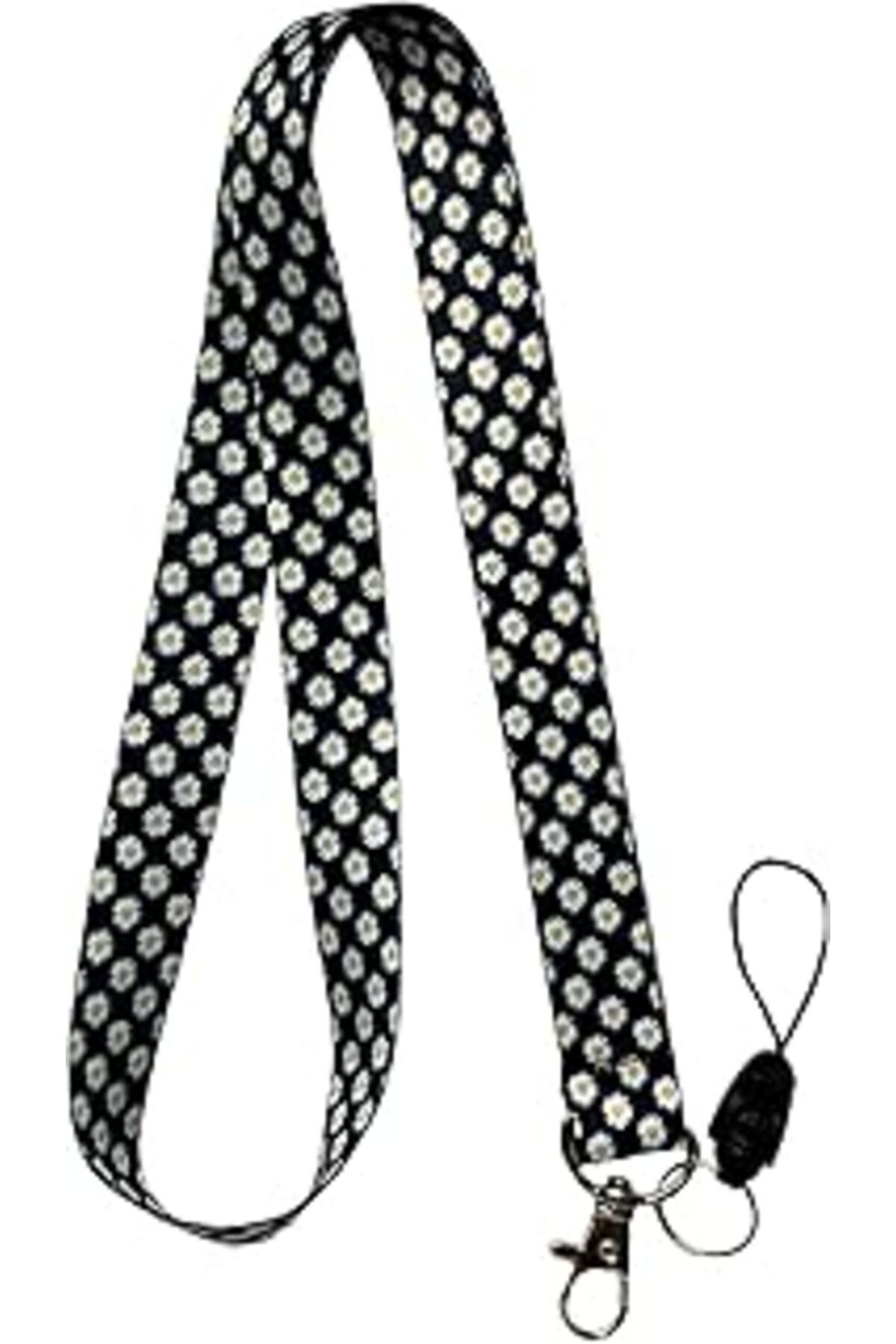 Stormistoretr Siyah Papatya Boyun Ipi Telefon Askısı Lanyard