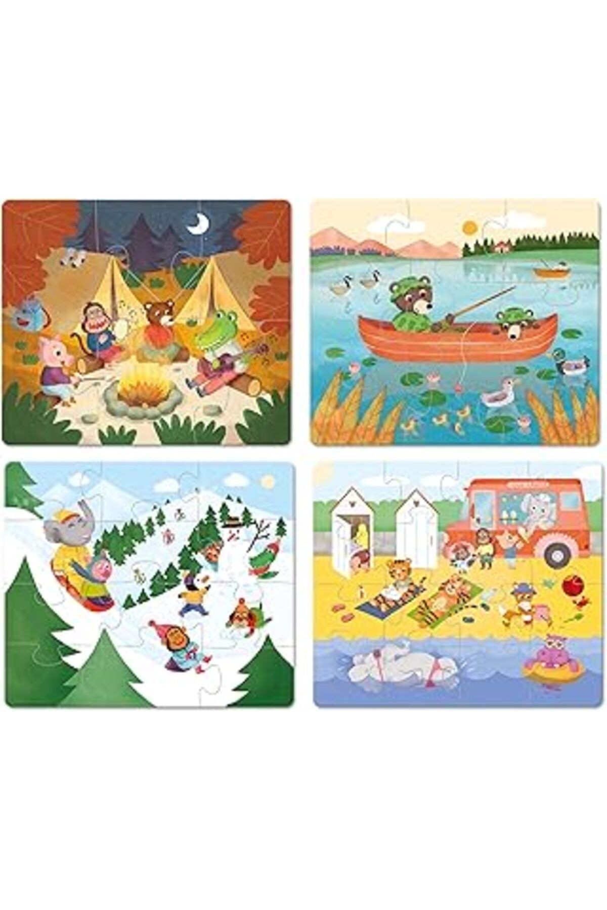 Holidays Evolutive Puzzle Tatil Bulmacası, 4 Farklı Tasarım