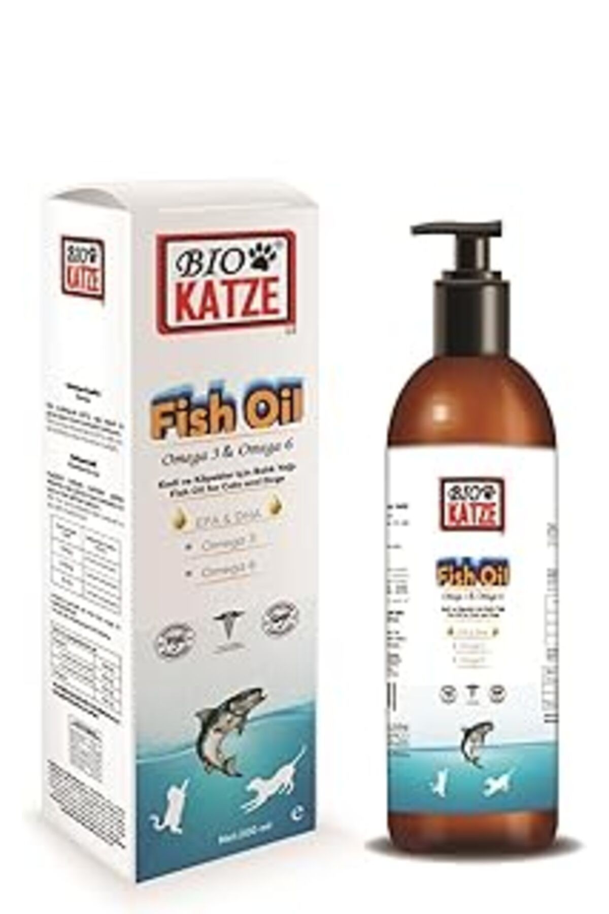 Bio Katze Fish Oil Kedi Ve Köpekler Için Balık Yağı (OMEGA 3, OMEGA 6) 200ml Kedi Köpek Balık Yağı