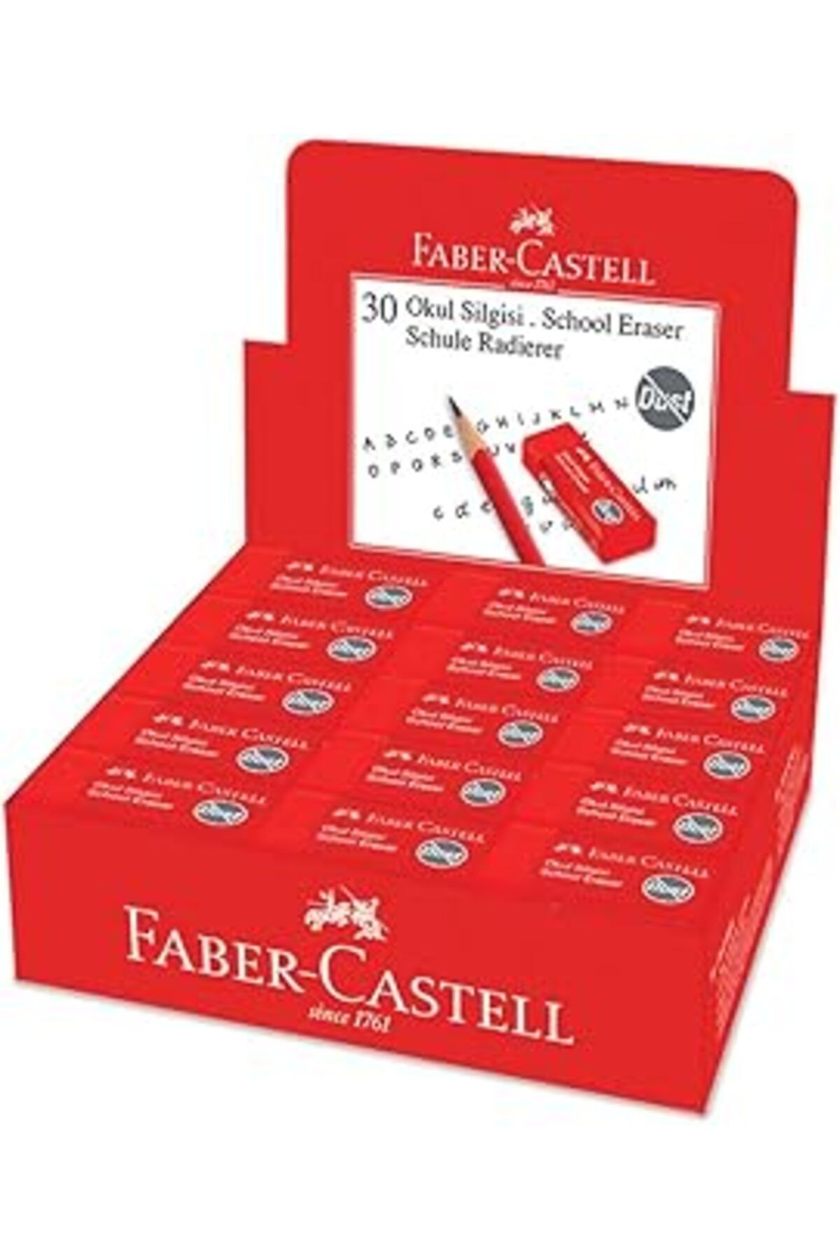 Faber-Castell 5130187223000 Okul Silgisi, 30'Lu