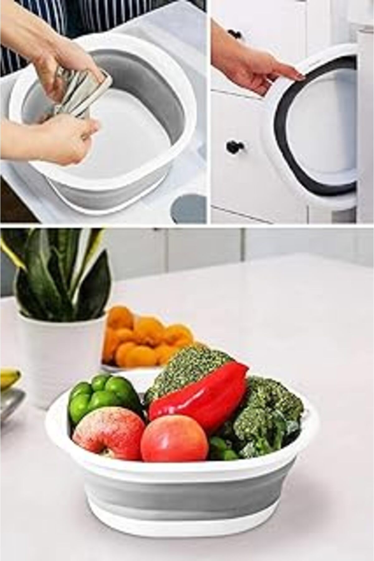 Deconox Akordiyonlu Katlanabilir Badya Leğen 5 Litre - Katlanabilir Yer Kaplamayan Badya Ve Leğen
